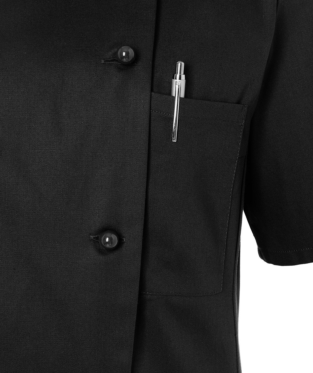 Karlowsky Pauline women's short-sleeved chefs jacket without buttons, Black, large image number 5