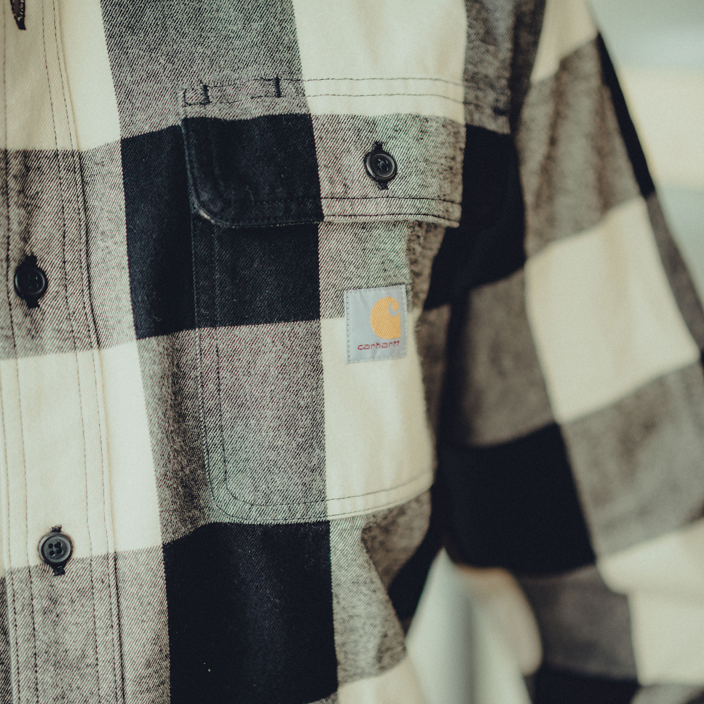 Carhartt flanellskjorta, Oat Milk, large image number 3