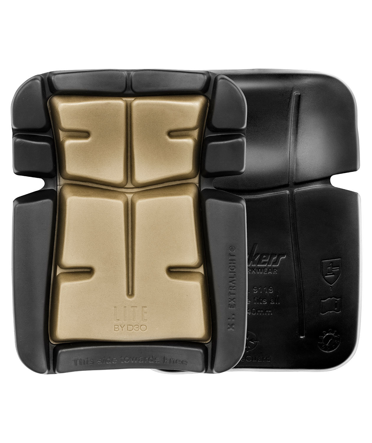 Snickers D30&copy; Lite golvl&auml;ggar kn&auml;skydd, Svart/Sand