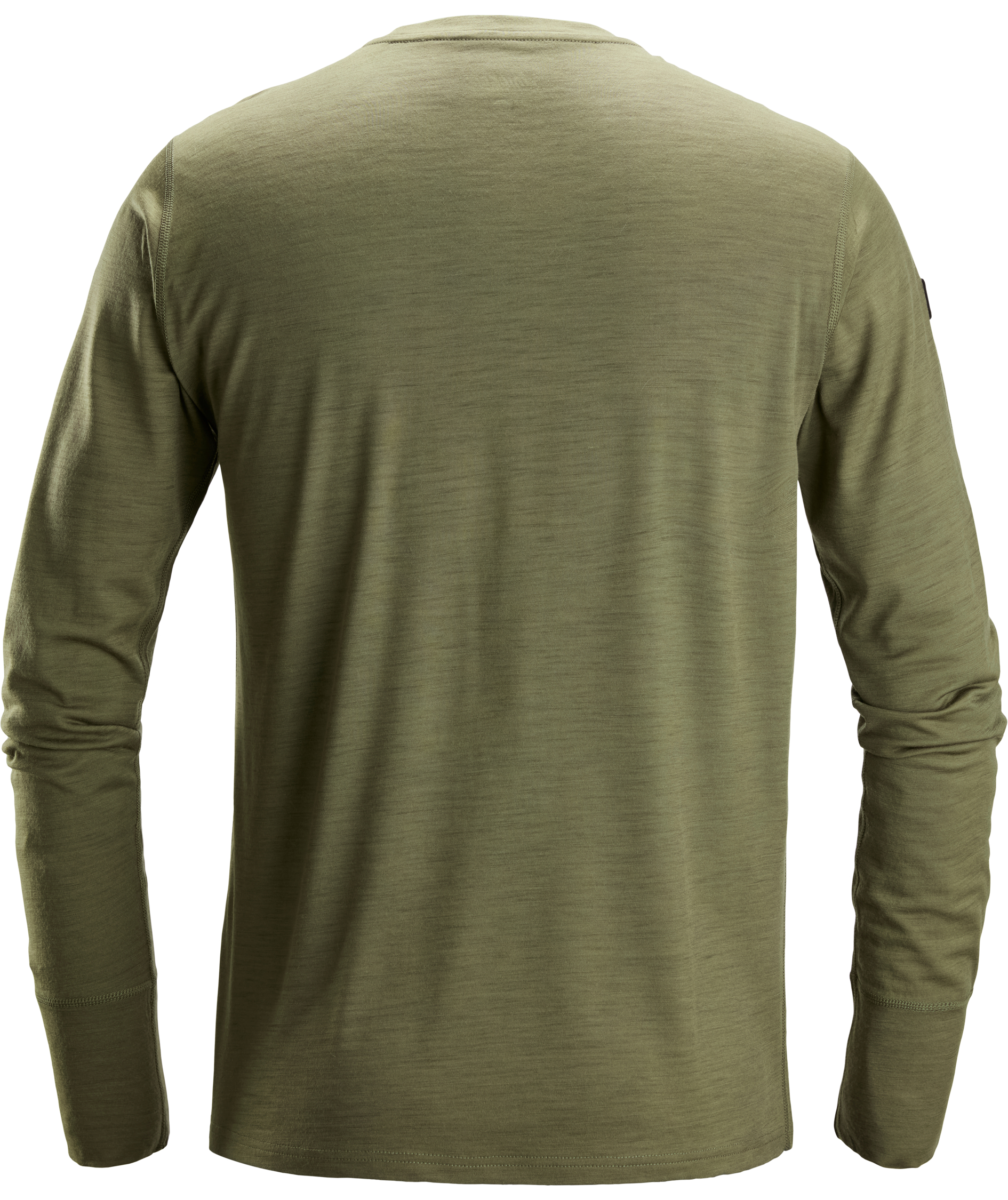 Snickers AllroundWork lang&aelig;rmet T-shirt med merinould 2451, Khaki gr&oslash;n, large image number 2
