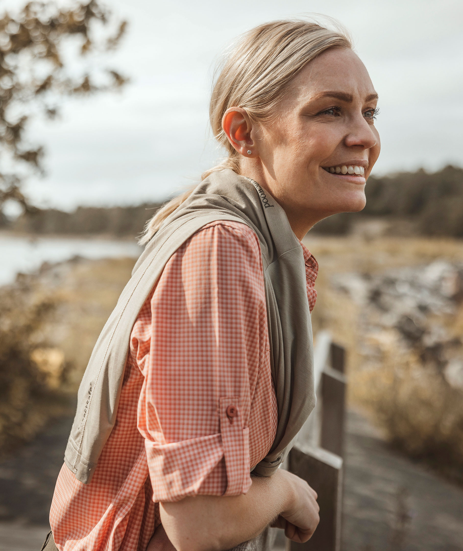 Pinewood NatureSafe dameskjorte, Brick Pink/Off White, large image number 6