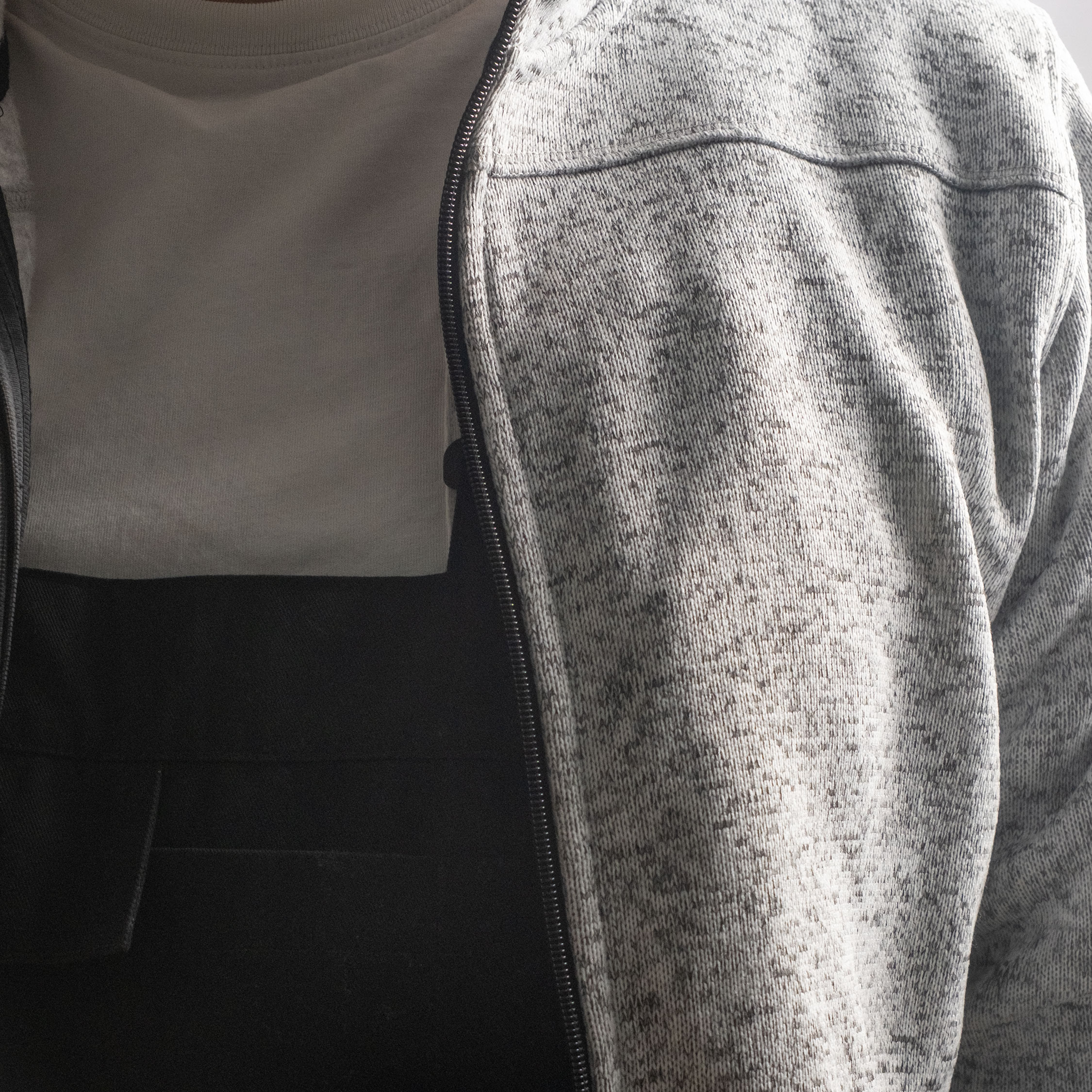 Top Swede stickad fleecejacka 4460, Ash, large image number 2