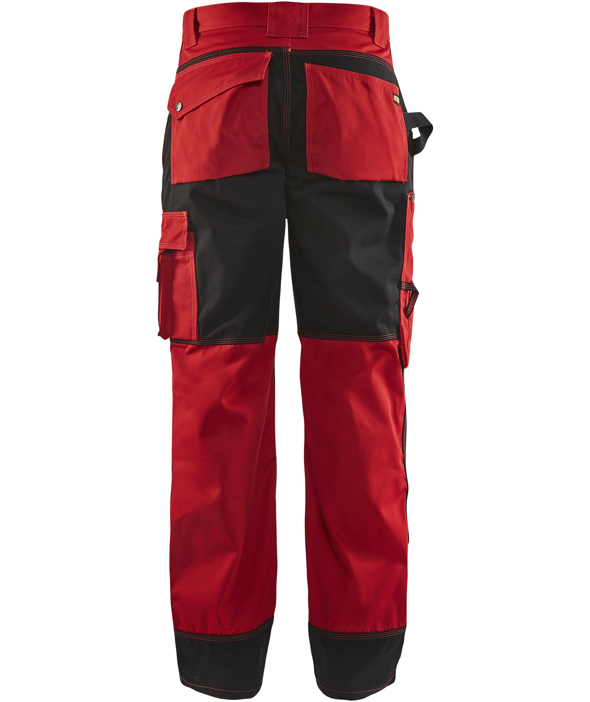 Bl&aring;kl&auml;der arbetsbyxa, R&ouml;d/Svart