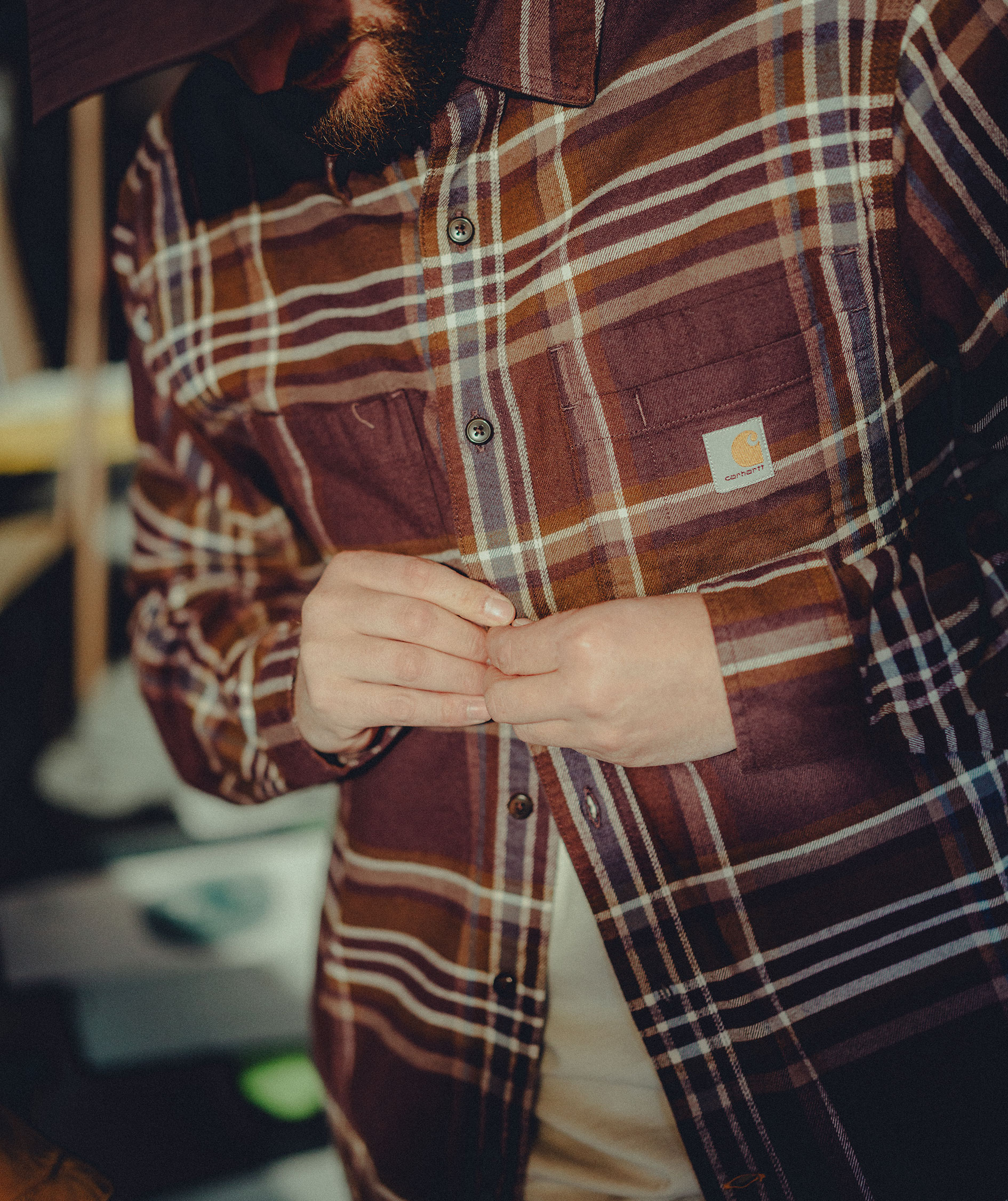 Carhartt flanellskjorta, Dark Sepia, large image number 4