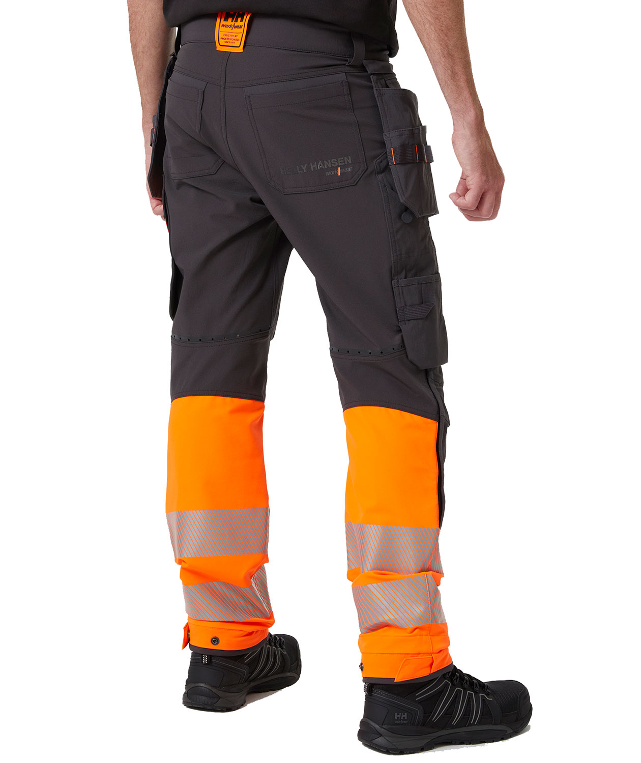 Helly Hansen ICU BRZ hantverksbyxa full stretch, Ebony/Hi-Vis Orange, large image number 2