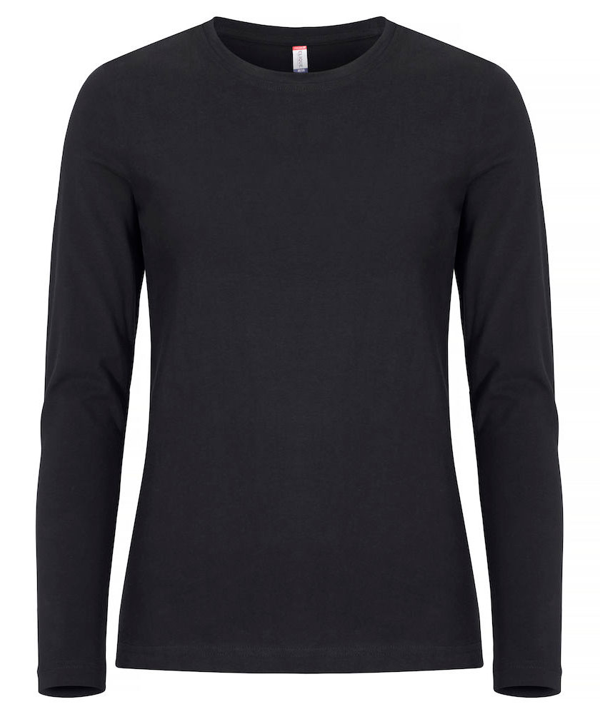 Clique dame Premium Fashion langermet T-skjorte, Svart