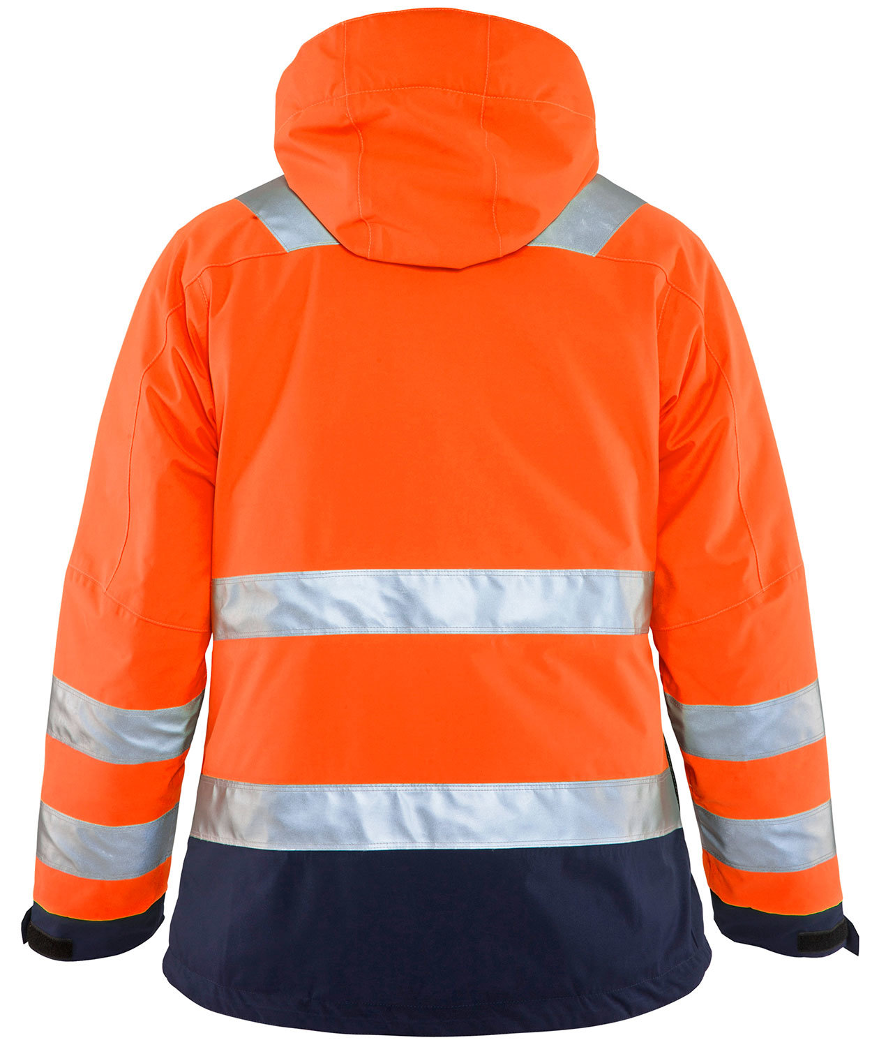 Bl&aring;kl&auml;der dame vinterjakke, Hi-vis Oransje/Marinebl&aring;