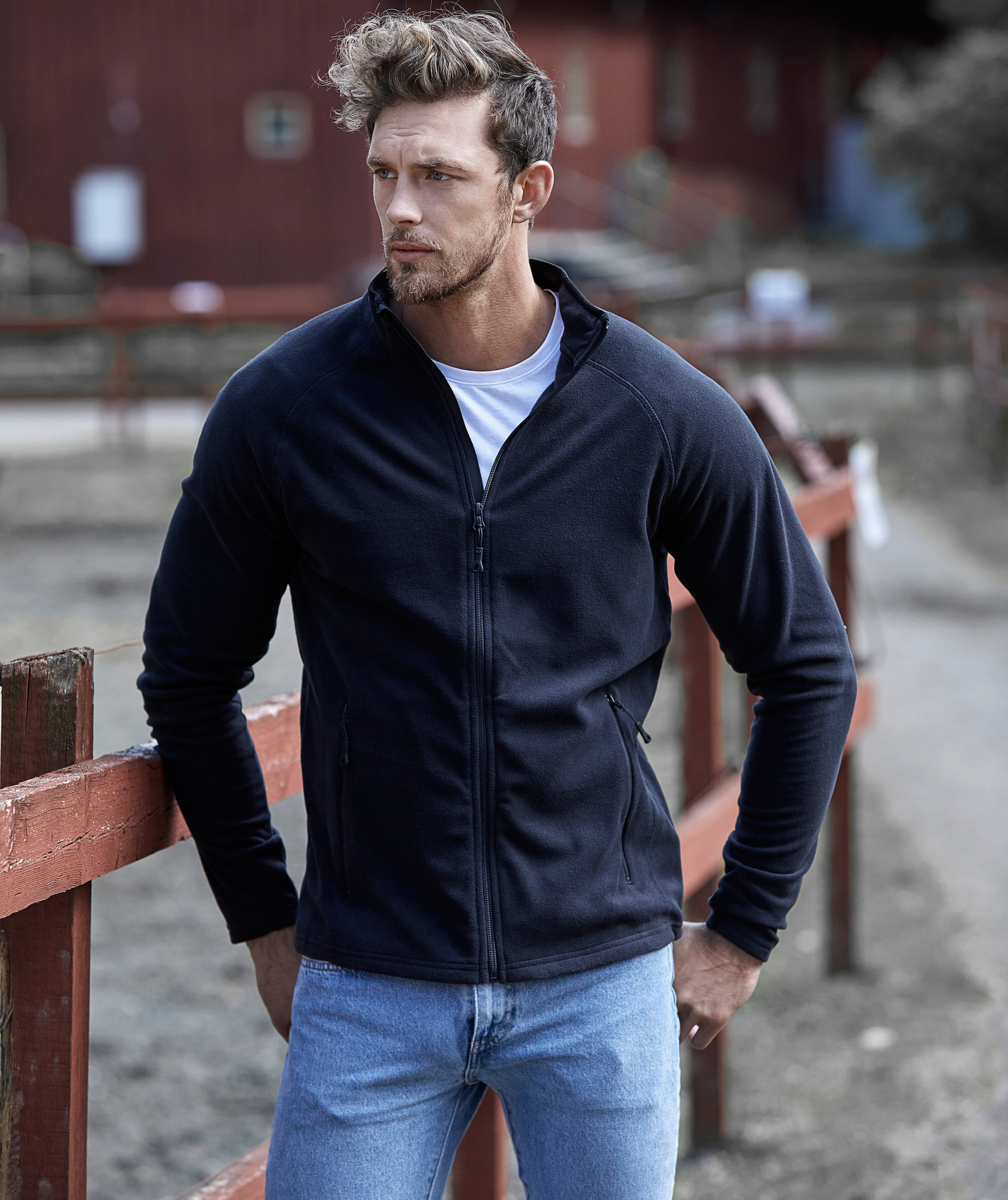 Tee Jays Active fleece cardigan, Sort