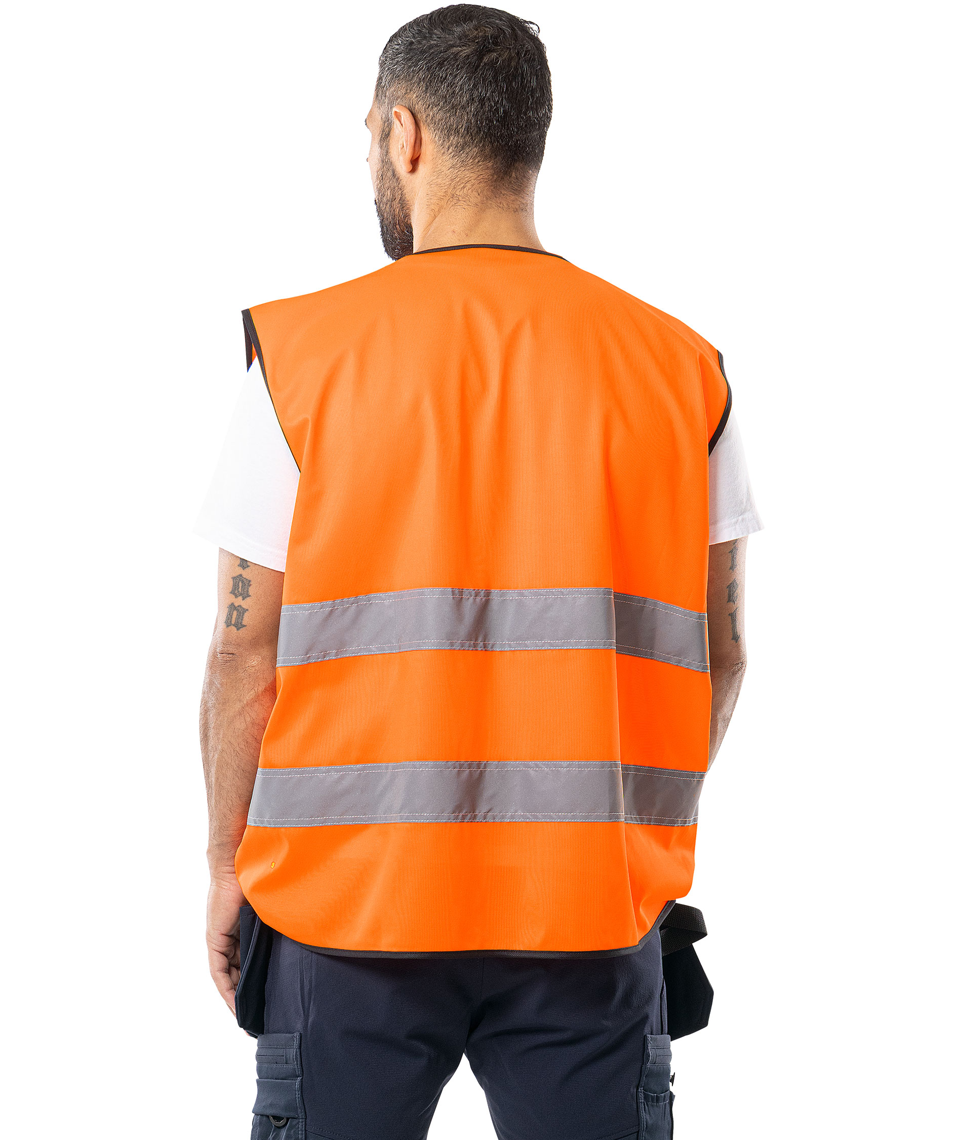 Fristads varselv&auml;st vest 5100 HVS, Varsel Orange, Varsel Orange, large image number 3