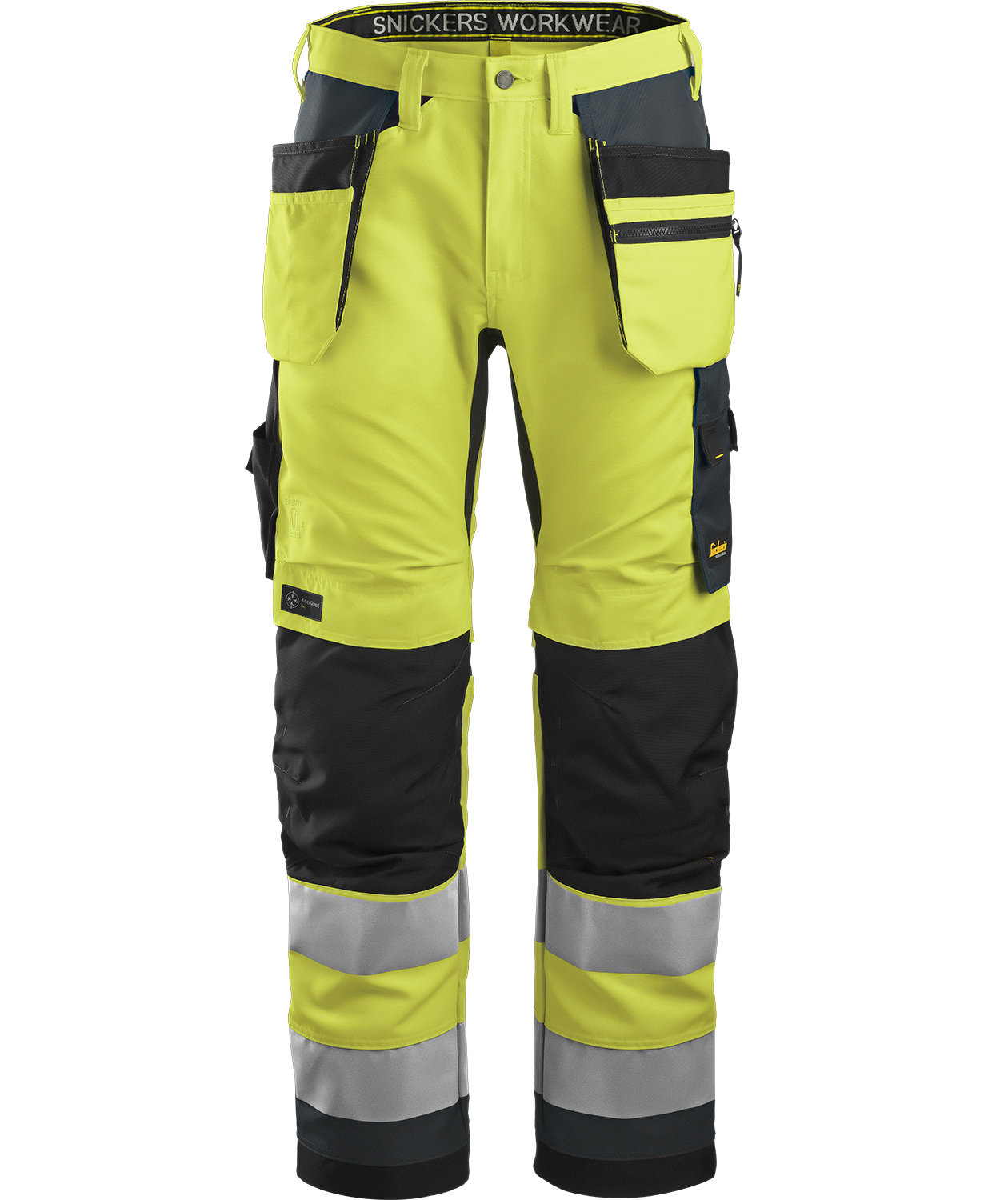 Snickers AllroundWork h&aring;ndv&aelig;rkerbukser 6230, Hi-Vis Gul/Steel Grey
