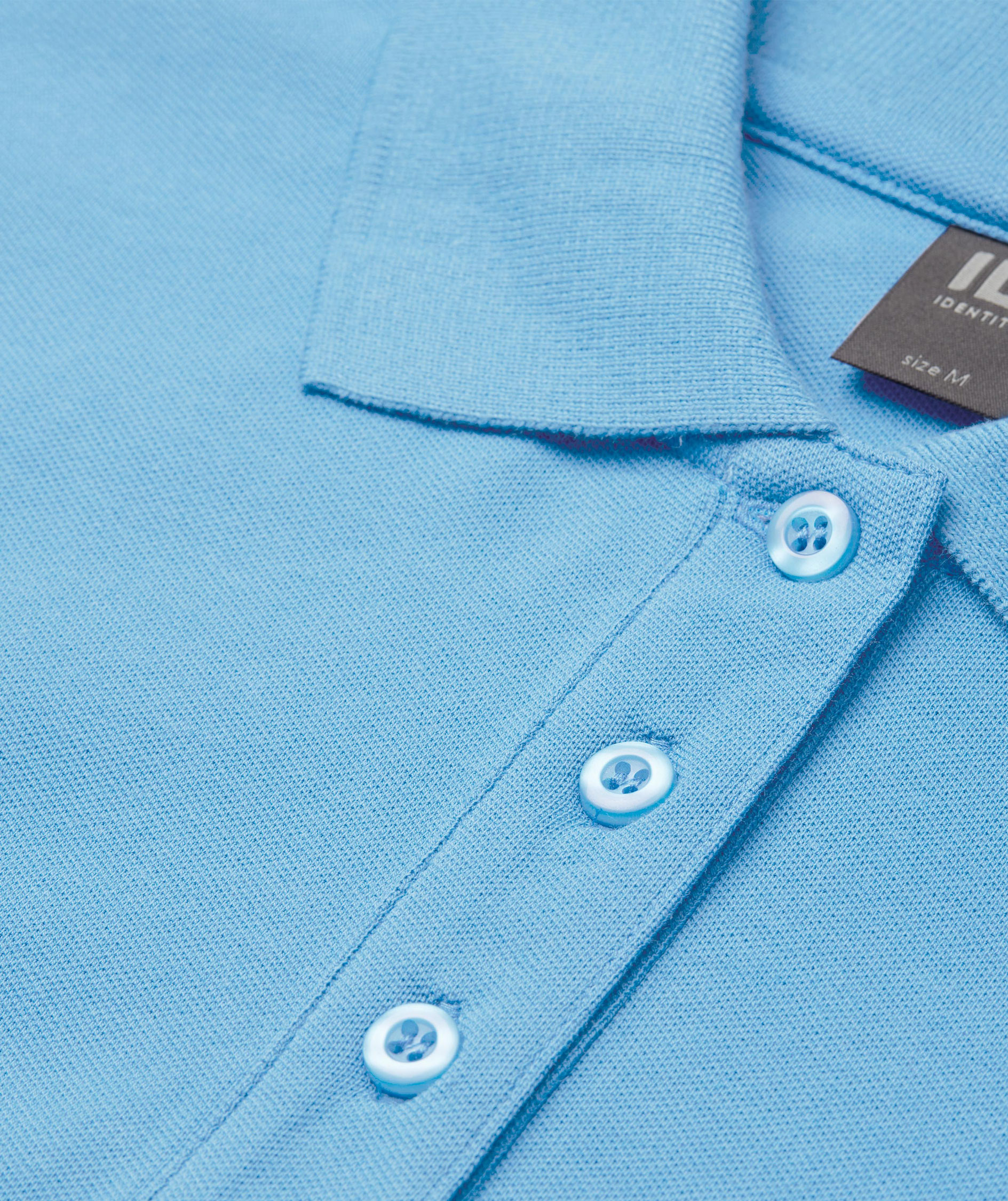 ID dame Pique Polo T-shirt med stretch, Lysebl&aring;, large image number 3