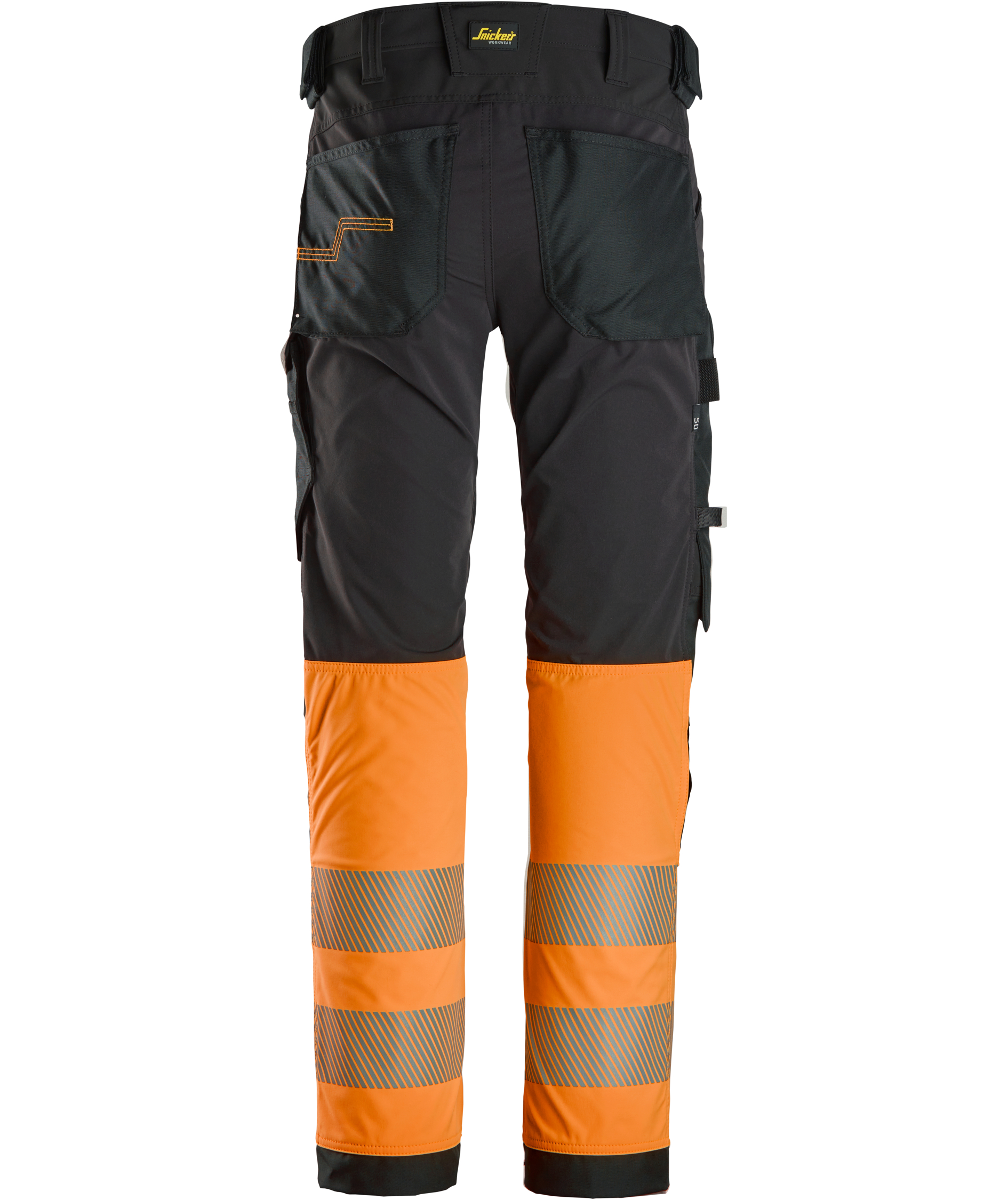Snickers work trousers 6335 full stretch, Hi-Vis Black/Orange, large image number 1