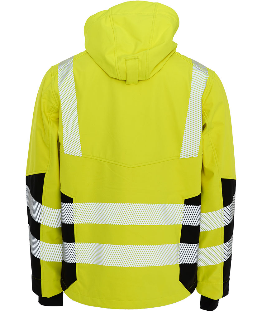 ELKA Visible Xtreme softshelljakke, Hi-vis Gul/Sort, large image number 2