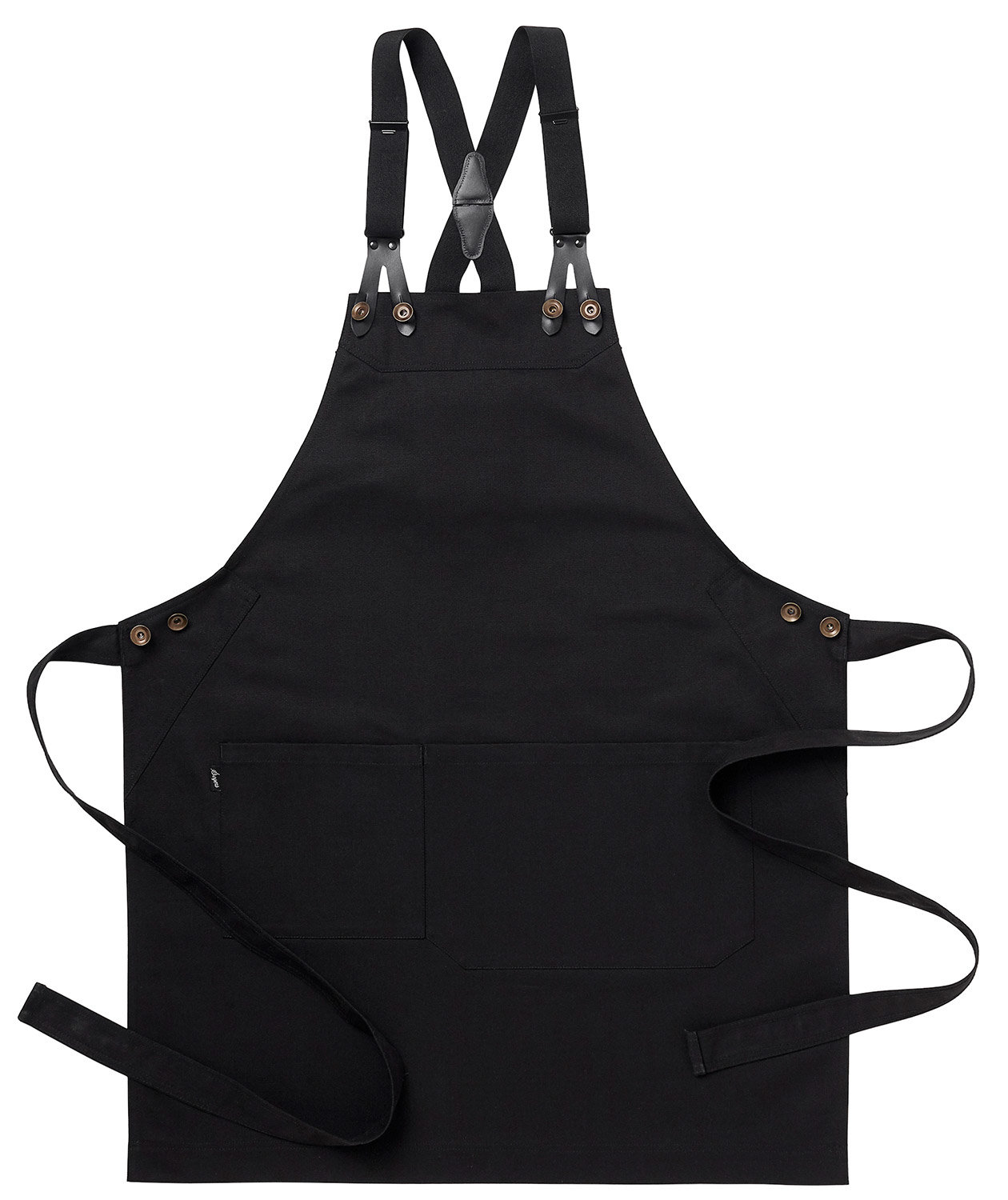 Segers 4078 brystlommeforkle med lomme, Svart