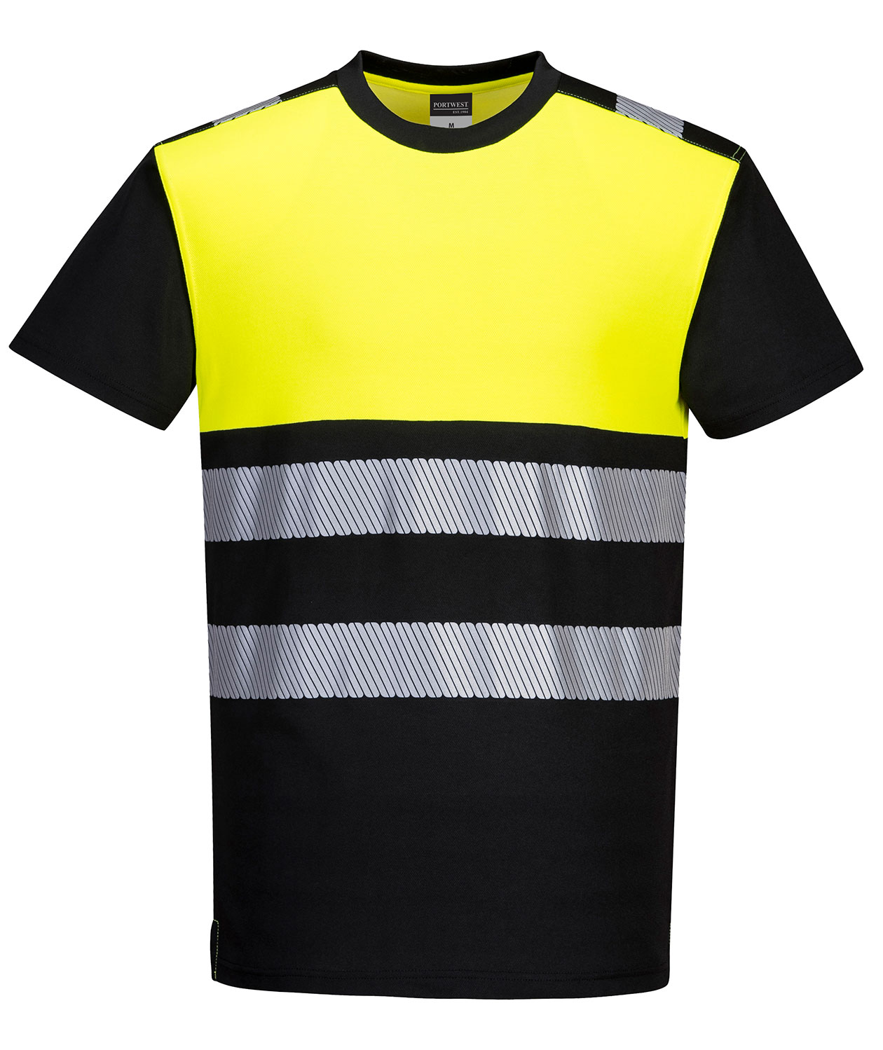 Portwest PW3 T-shirt, Varsel Svart/Gul