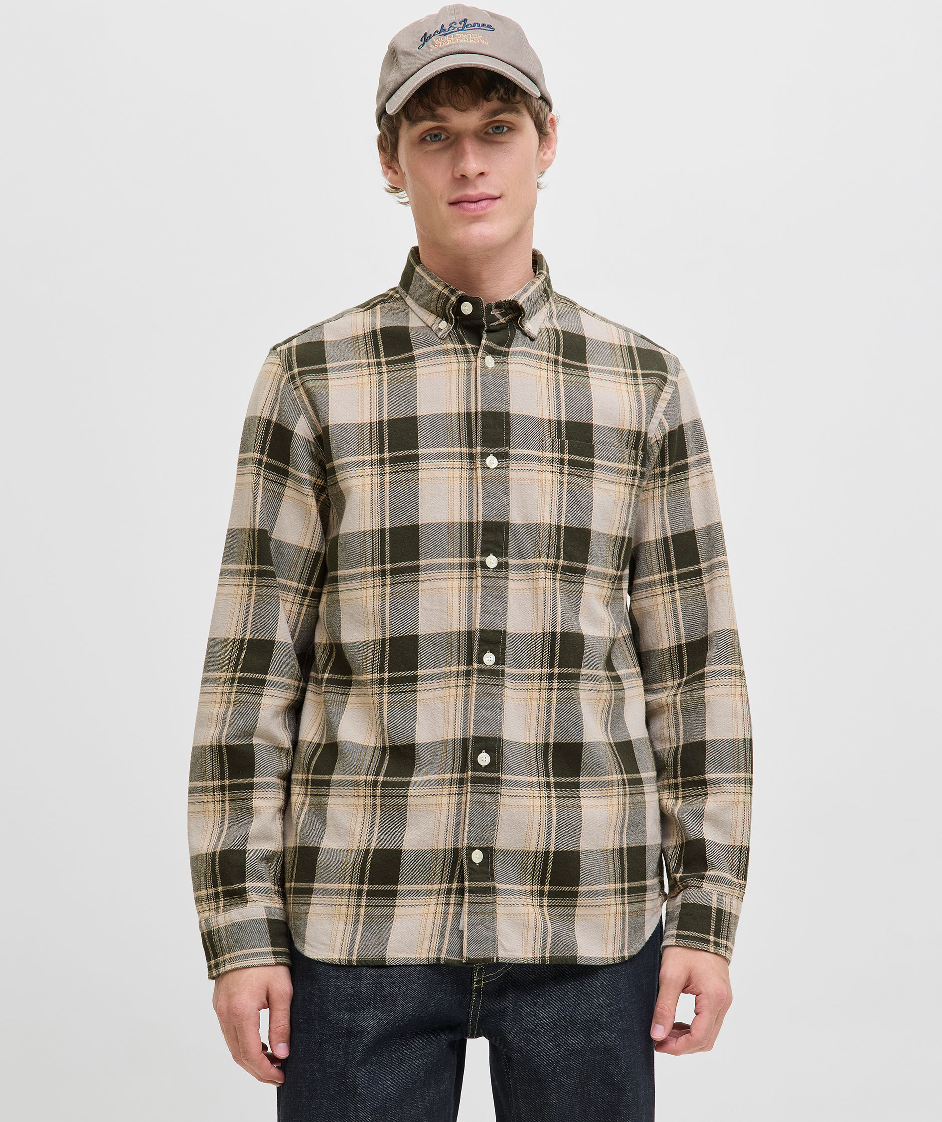 Jack & Jones Premium JPRBLUBROOK CHECK skjorte, Peat