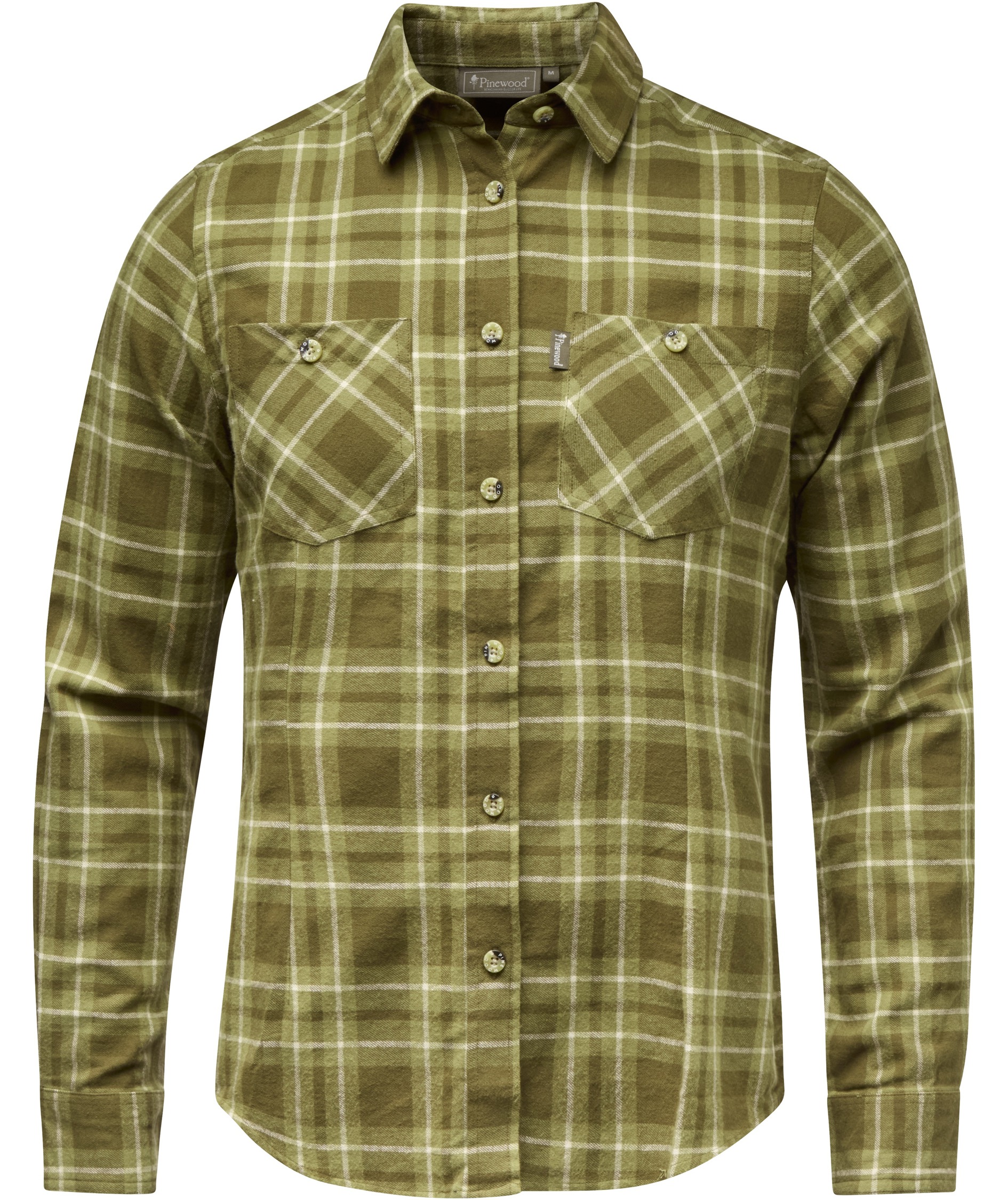 Pinewood H&auml;rjedalen dame flannelskjorte, Olive green