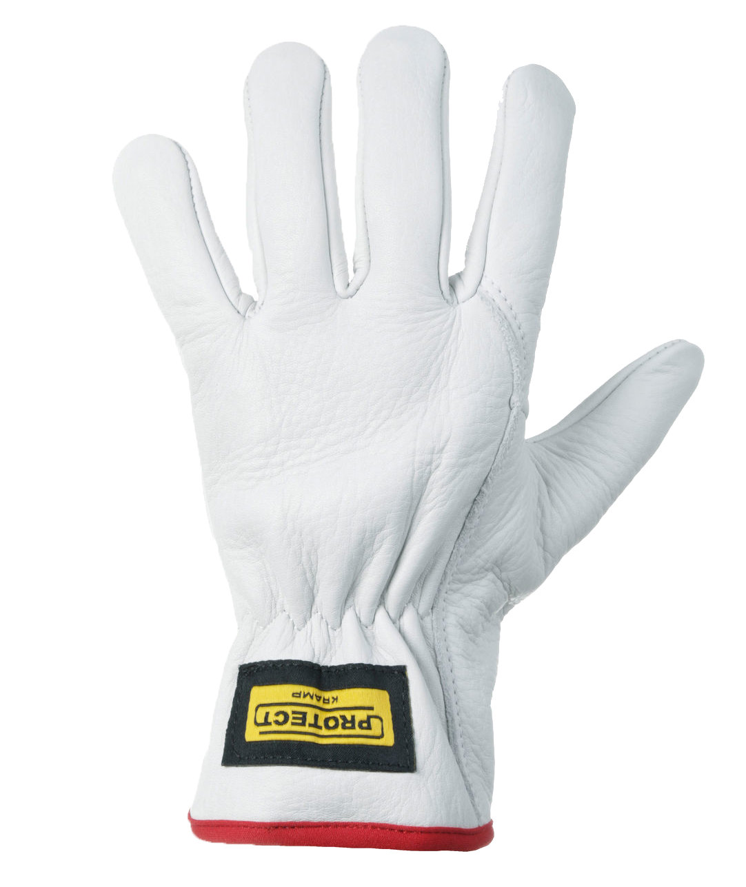 Kramp arbejdshandsker i oksel&aelig;der, Hvid