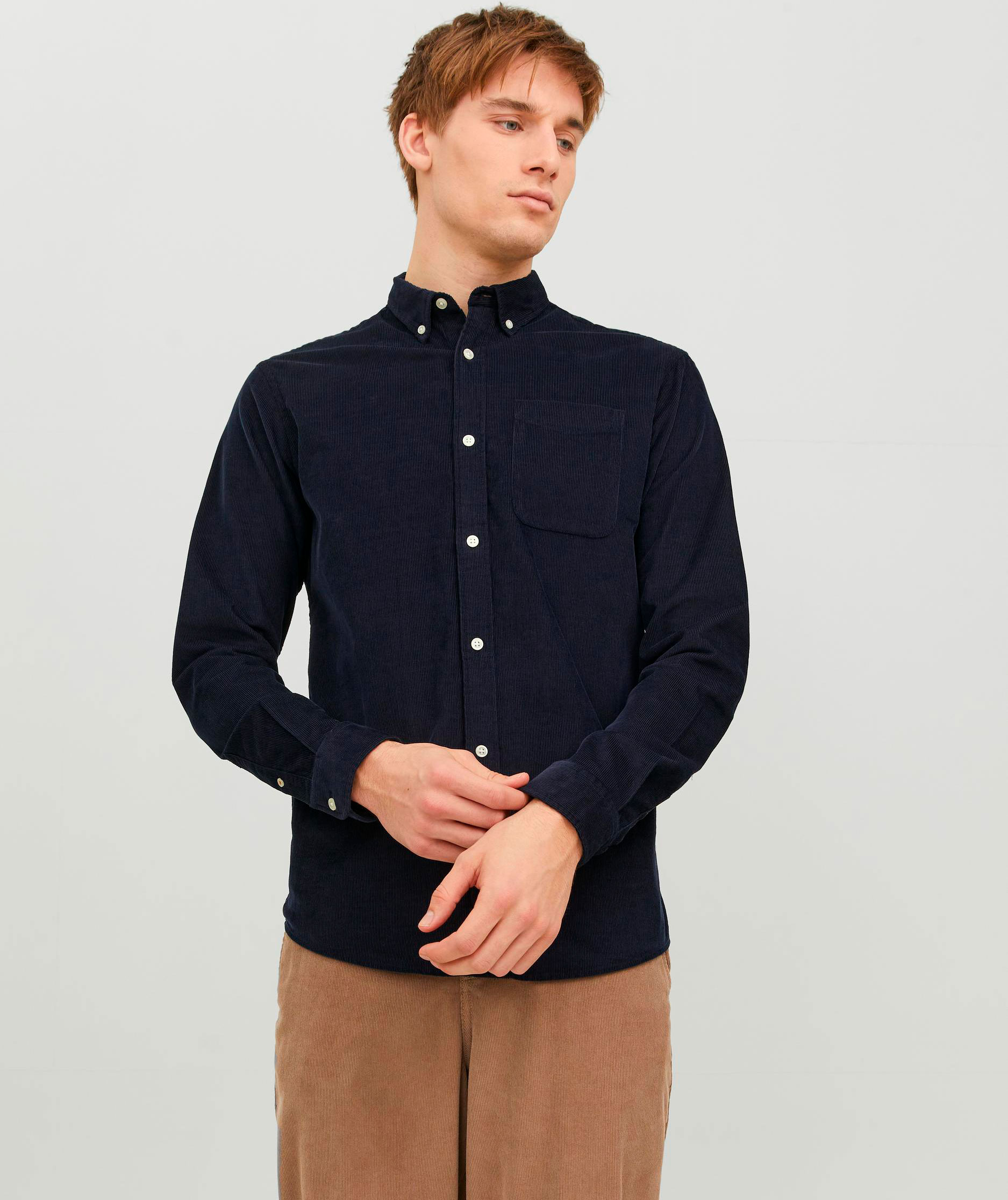 Jack & Jones JJECLASSIC CORD skjorte, Navy Blazer