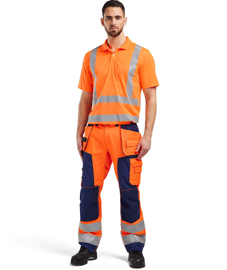 Bl&aring;kl&auml;der craftsman trousers, Hi-vis Orange/Marine