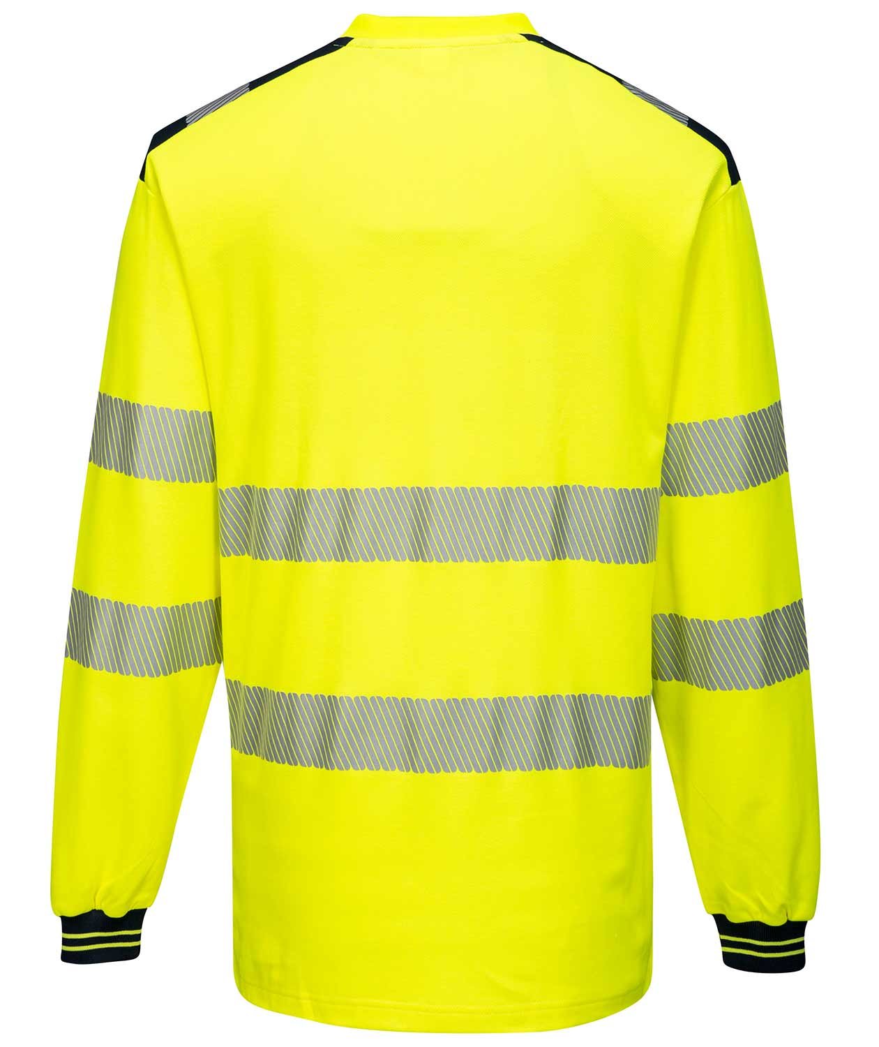 Portwest l&aring;ng&auml;rmad T-shirt, Varsel Gul/Svart