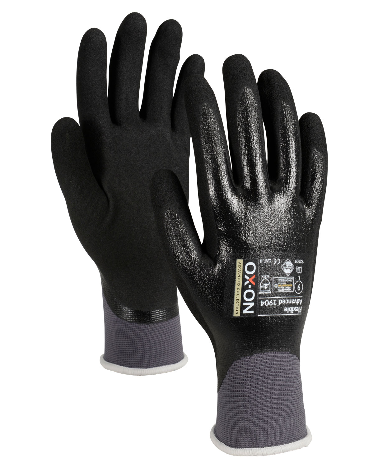 OX-ON Flexible Advanced 1904 Arbeitshandschuhe, Schwarz
