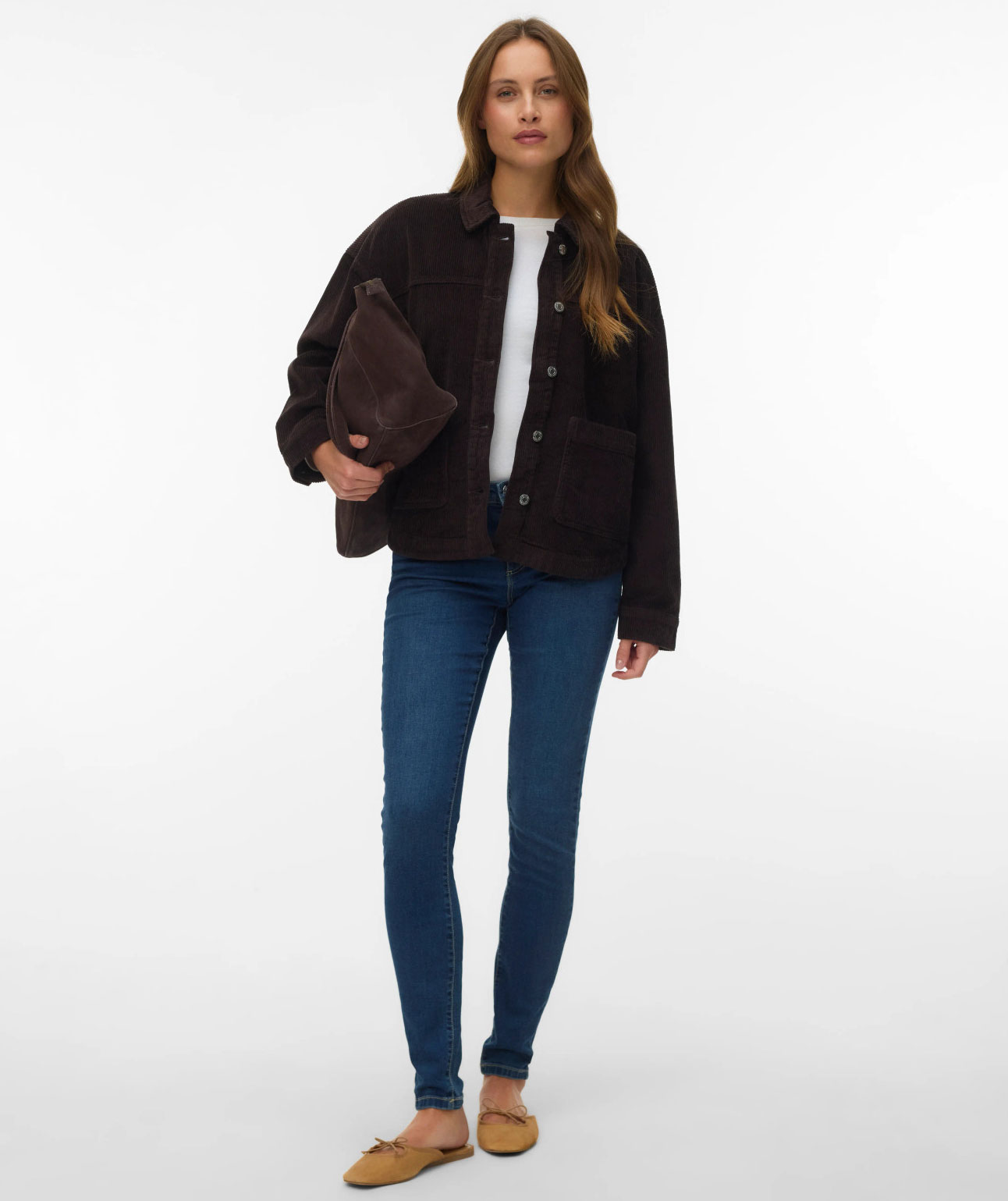 Vero Moda VMJAMIE corduroy skjortjacka dam, Chocolate Torte
