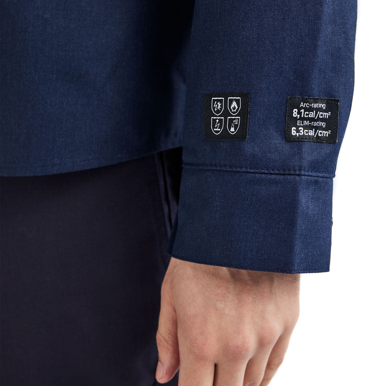 Bl&aring;kl&auml;der FR arbejdsskjorte, Marine/Hi-Vis gul, large image number 5