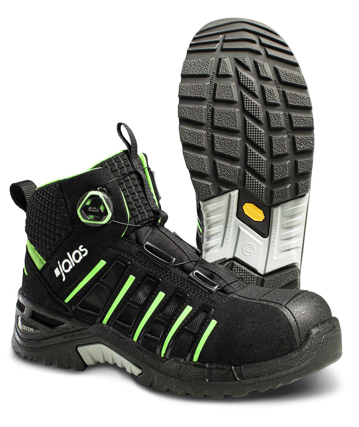 Jalas 9945 Exalter skyddsk&auml;ngor S1P, Svart/Gr&ouml;n