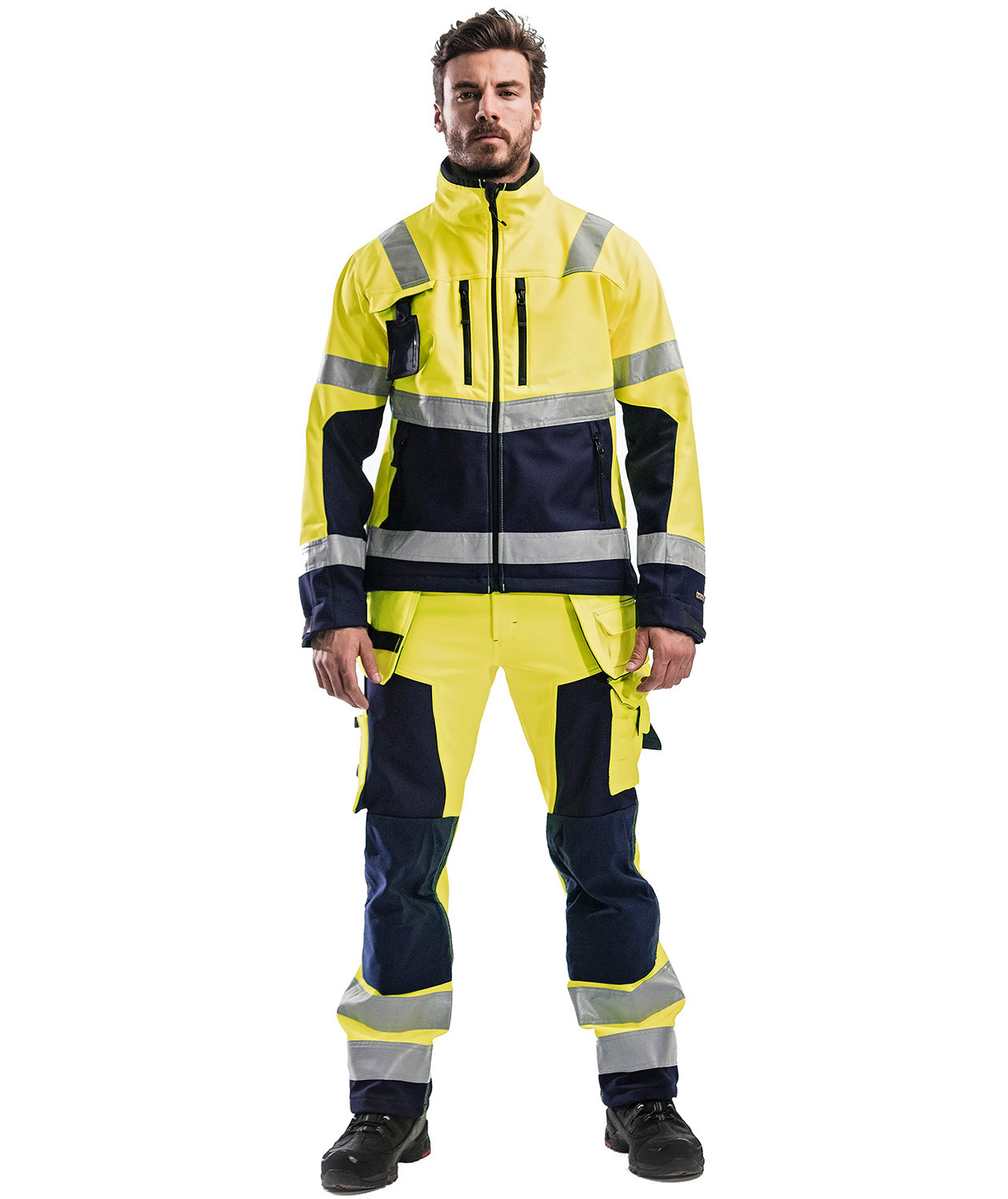 Bl&aring;kl&auml;der softshell jacket, Hi-vis Yellow/Marine, large image number 1