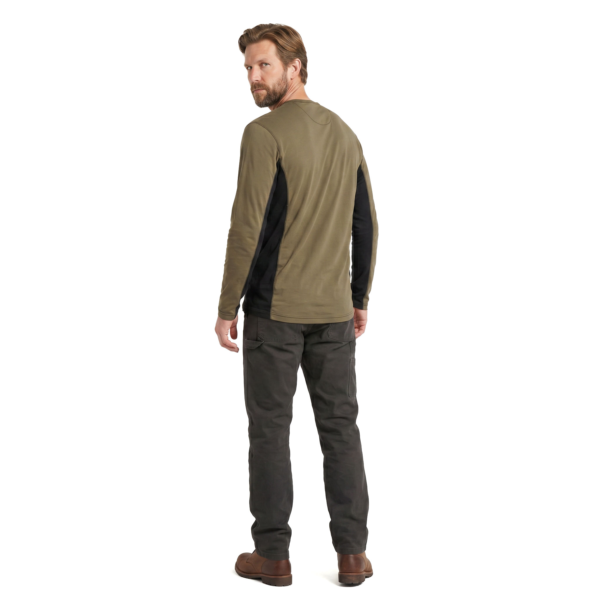 J.A.K. Basic l&aring;ng&auml;rmad Gradad T-shirt 1627, Army/Svart, large image number 3