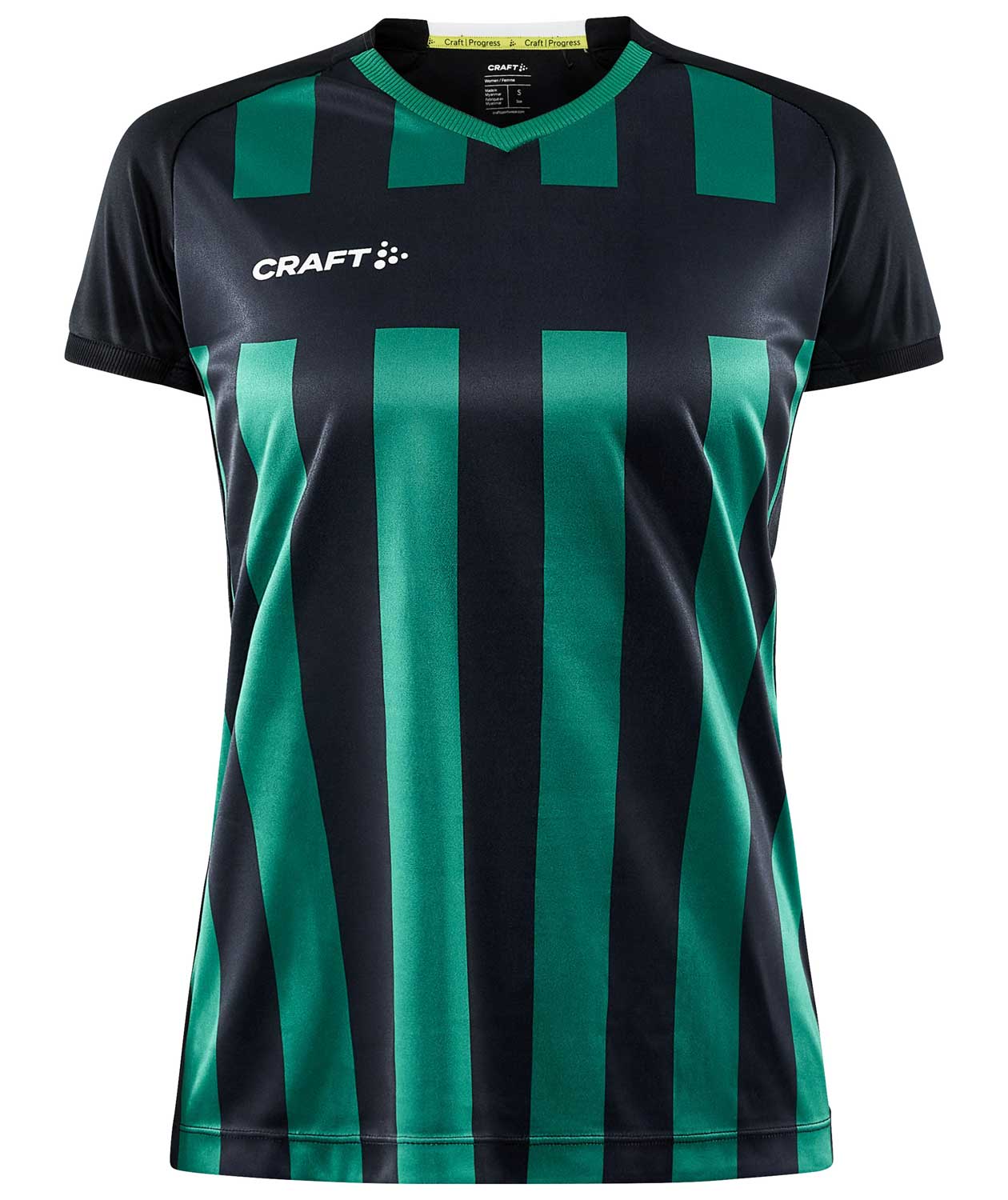 Craft Progress 2.0 Stripe Jersey T-shirt dam, Svart/Team Green