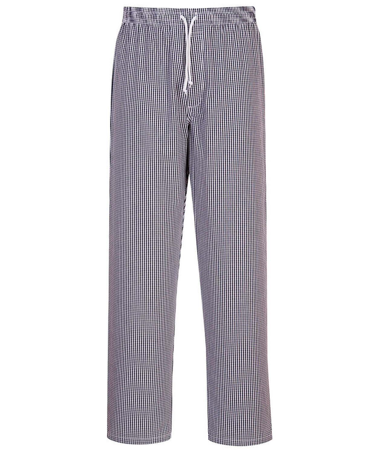 Portwest Bromley kokkebukser, Pepitatern Bl&aring;/Hvid