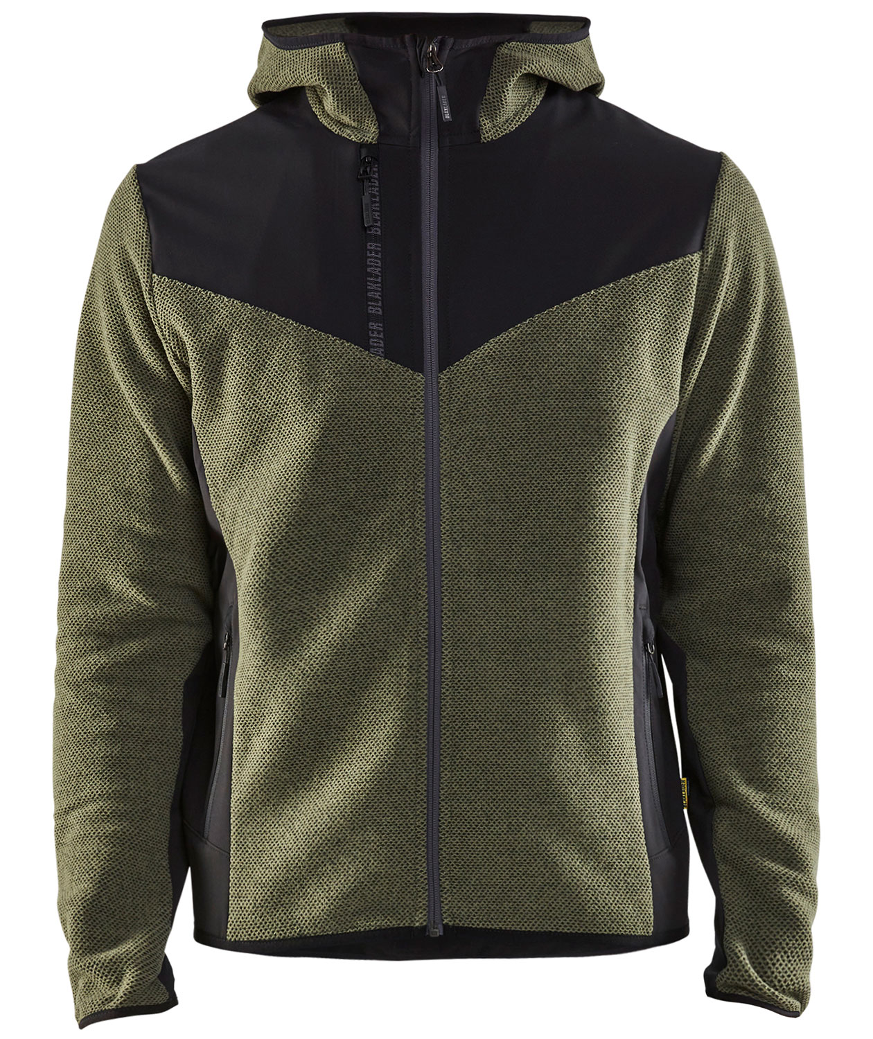 Bl&aring;kl&auml;der stickadjacka, H&ouml;stgr&ouml;nt/Svart, large image number 0