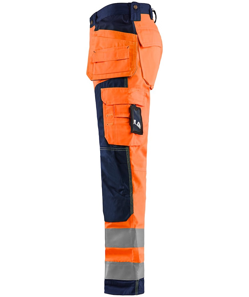 Bl&aring;kl&auml;der craftsman trousers, Hi-vis Orange/Marine, large image number 4
