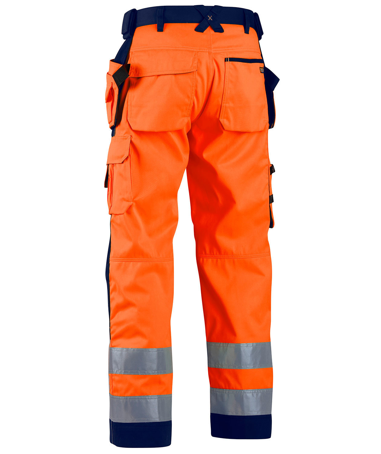 Bl&aring;kl&auml;der softshell craftsman trousers, Hi-vis Orange/Marine, large image number 1
