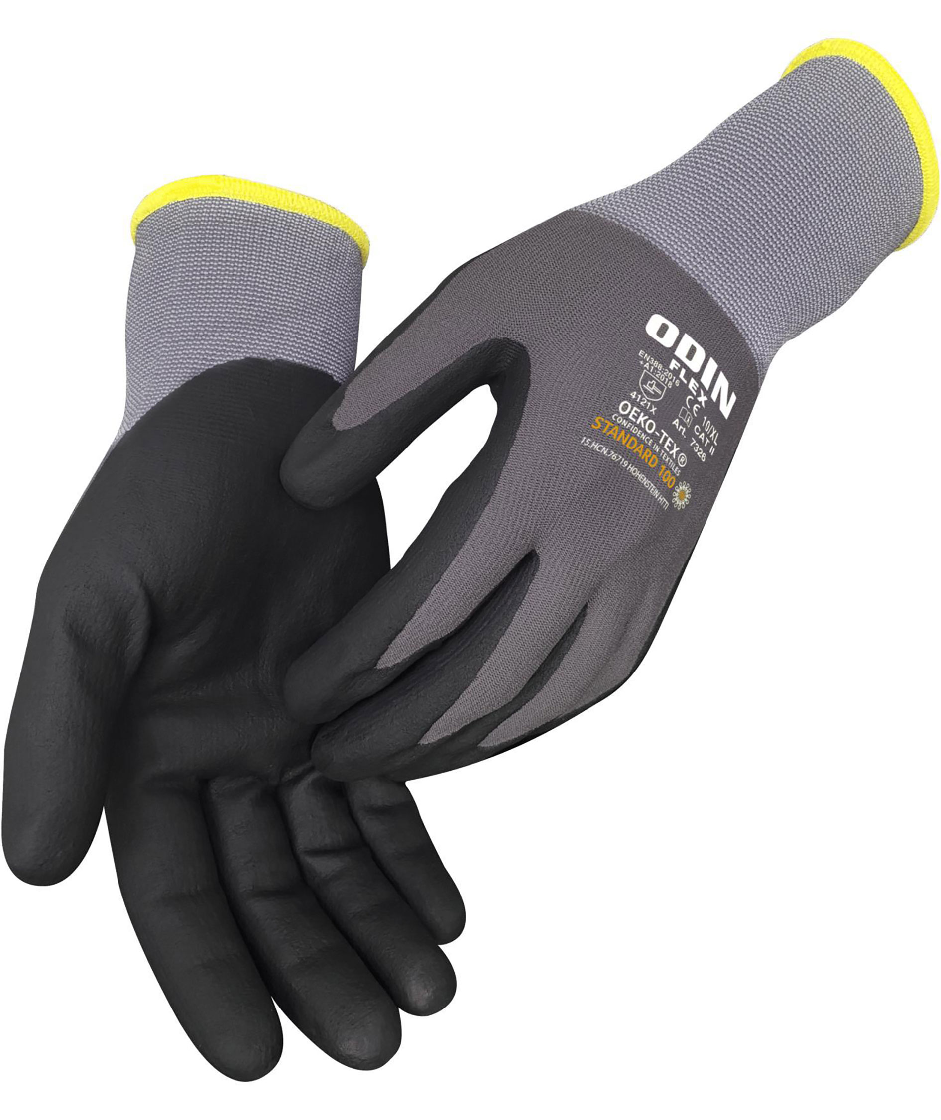 Odin 7326 Flex arbetshandskar, Gr&aring;, large image number 0
