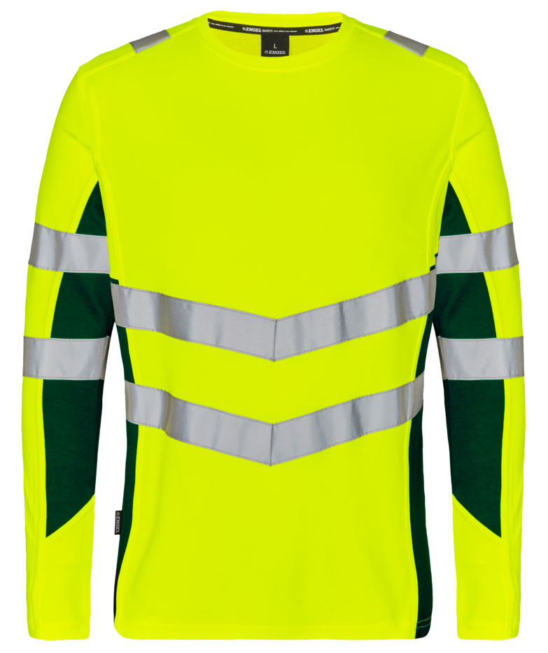 Engel Safety l&aring;ng&auml;rmad T-shirt, Varsel Gul/Gr&ouml;n, Varsel Gul/Gr&ouml;n, swatch