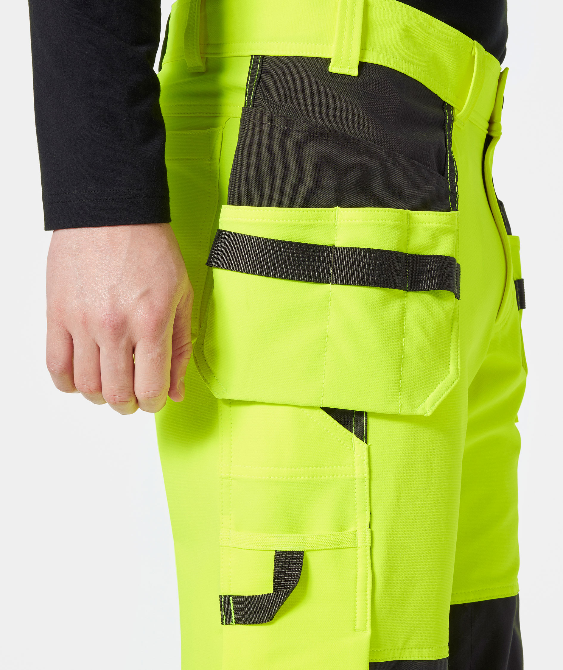 Helly Hansen Alna 4X h&aring;ndv&aelig;rkerbukser full stretch, Hi-vis Gul/Ebony, large image number 4