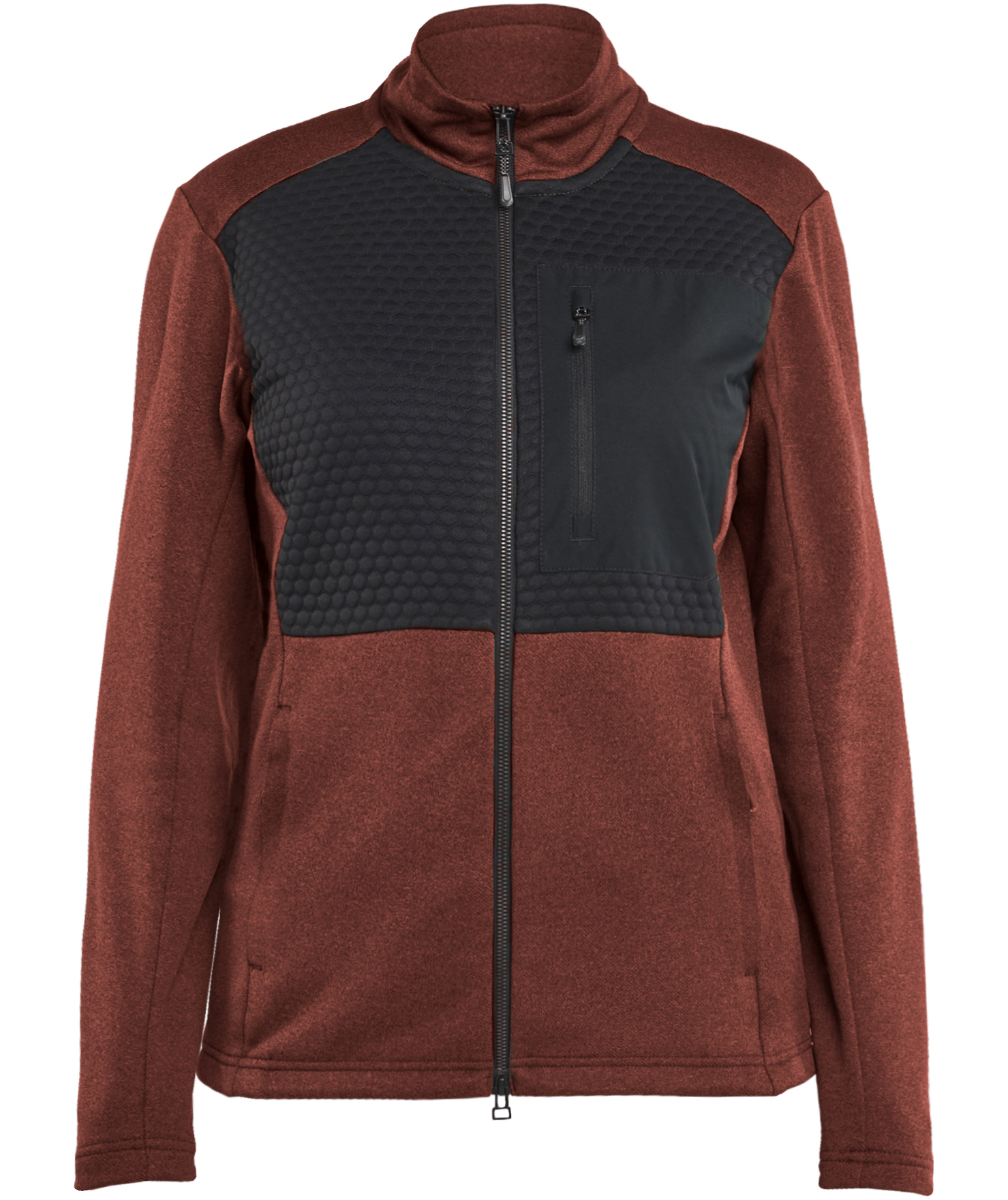 Bl&aring;kl&auml;der fleece cardigan dam, Br&auml;nd R&ouml;d/Svart