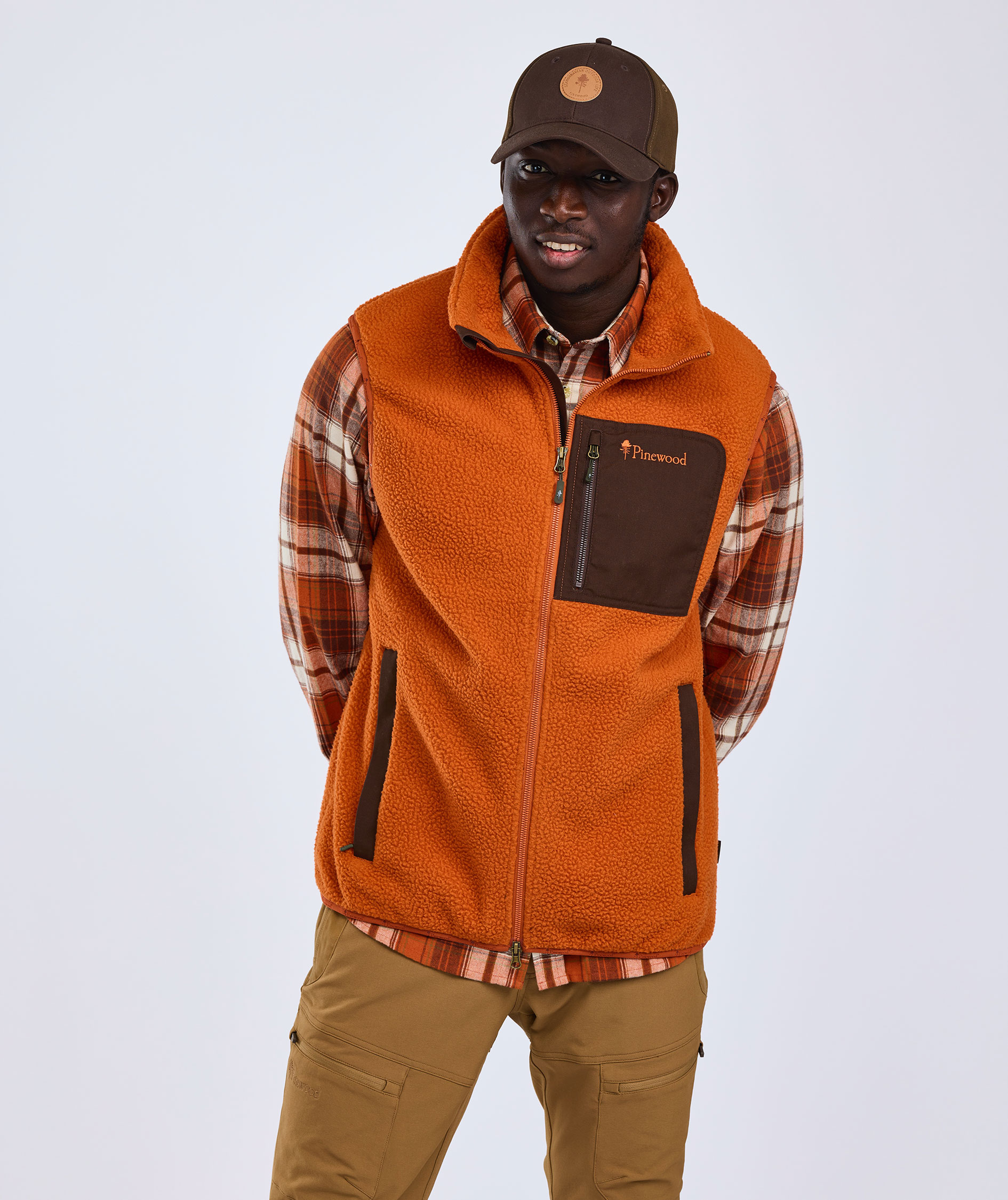 Pinewood&nbsp;Pile fiberpelsvest, Orange Clay/Dark Brown, large image number 10