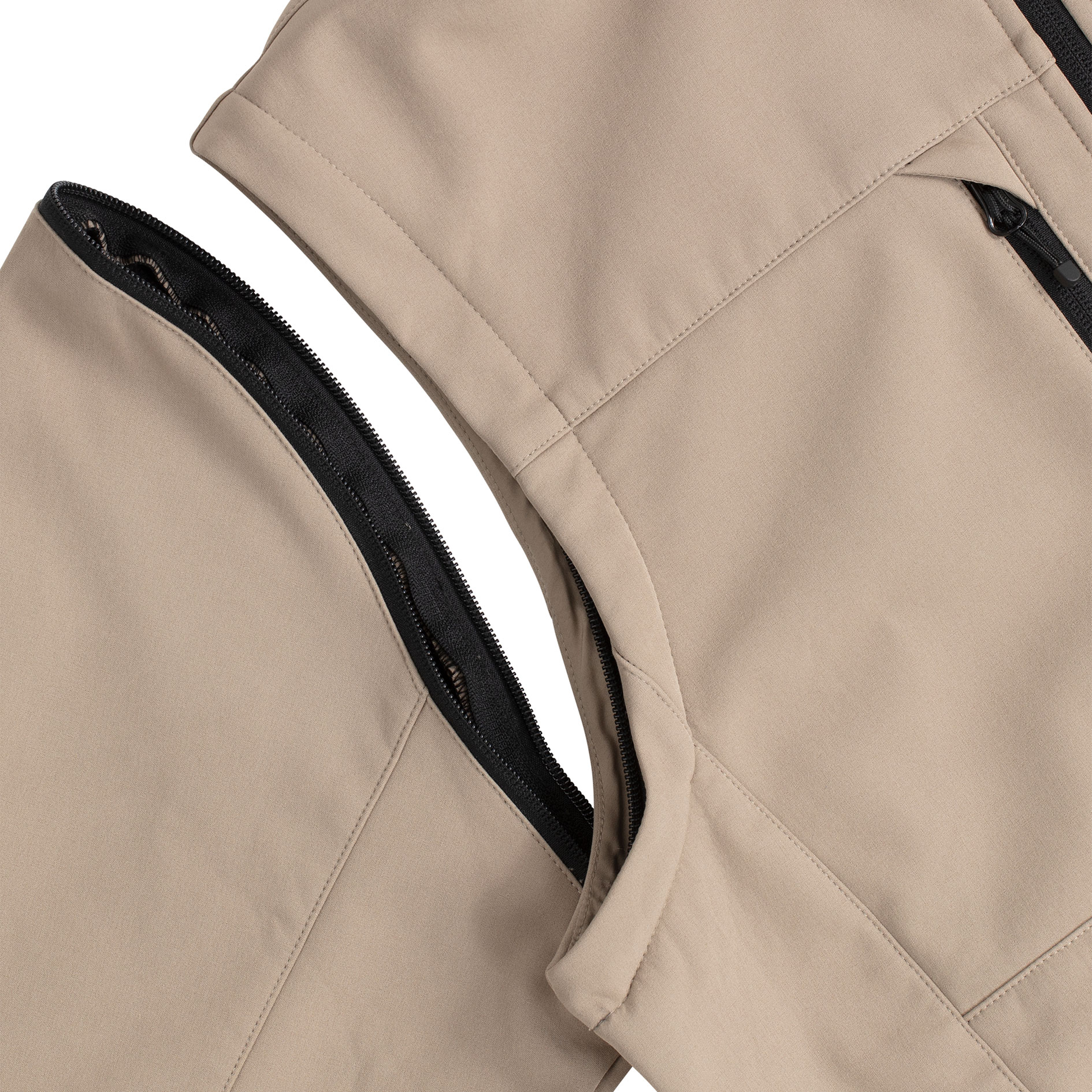Clique Classic 2-i-1 softshelljakke, Sand, large image number 6
