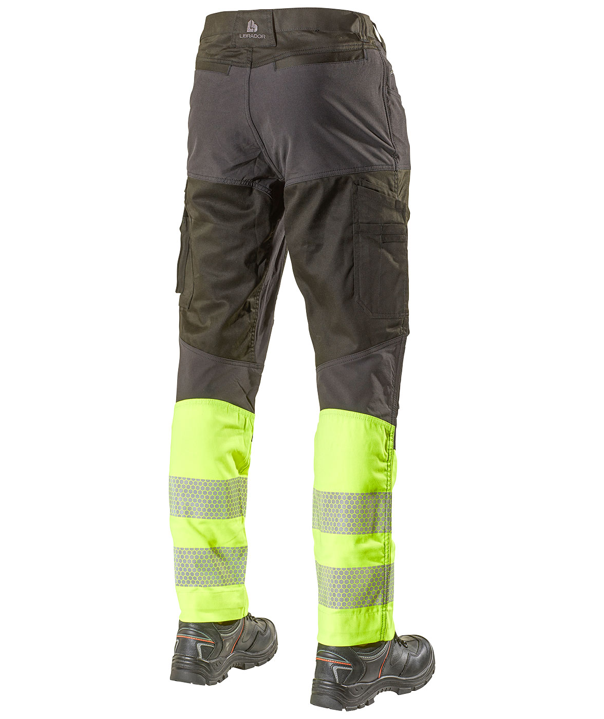 L.Brador arbetsbyxa 1073PB, Svart/Varselgul