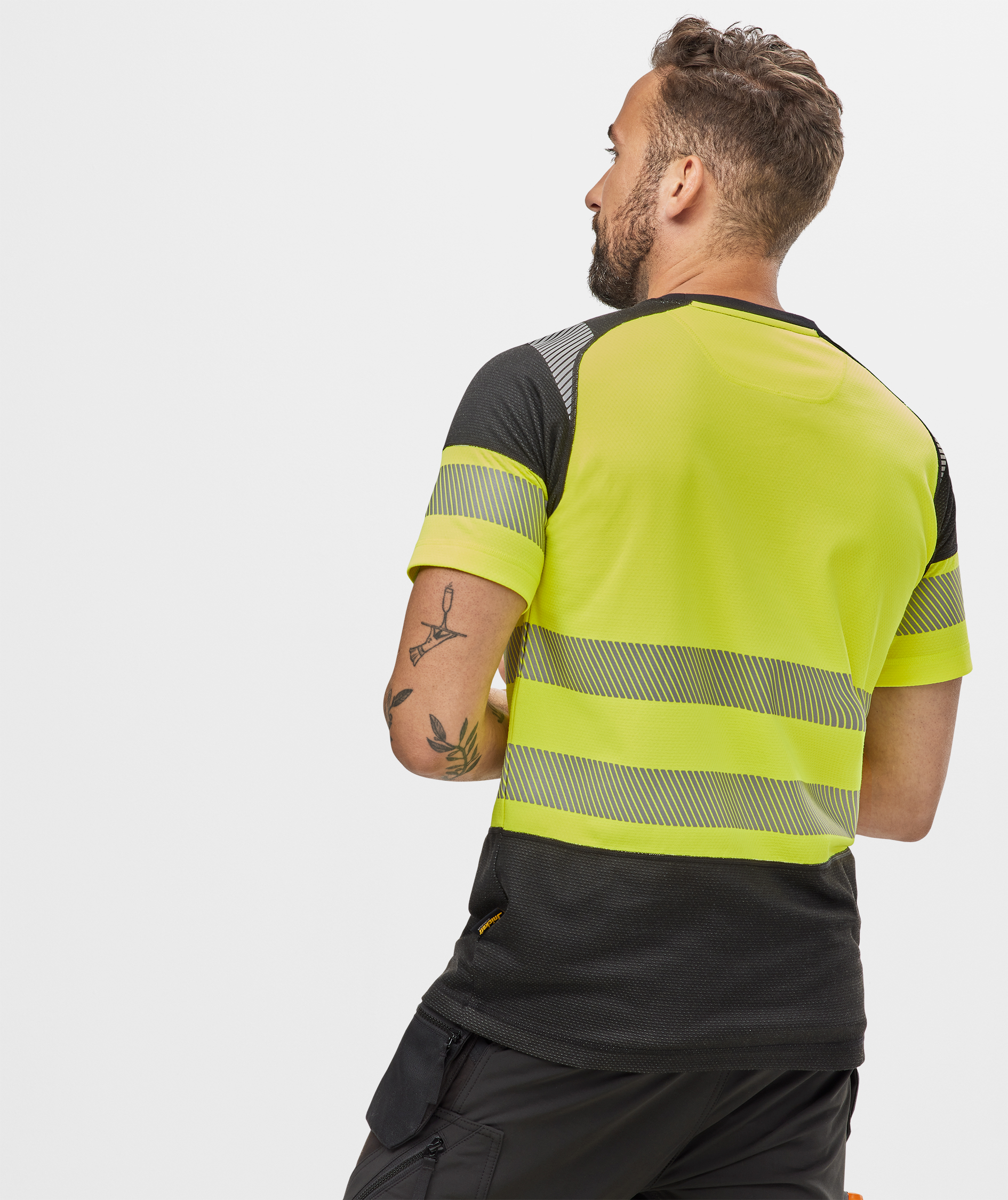 Snickers T-shirt 2538, Svart/Varselgul, large image number 2