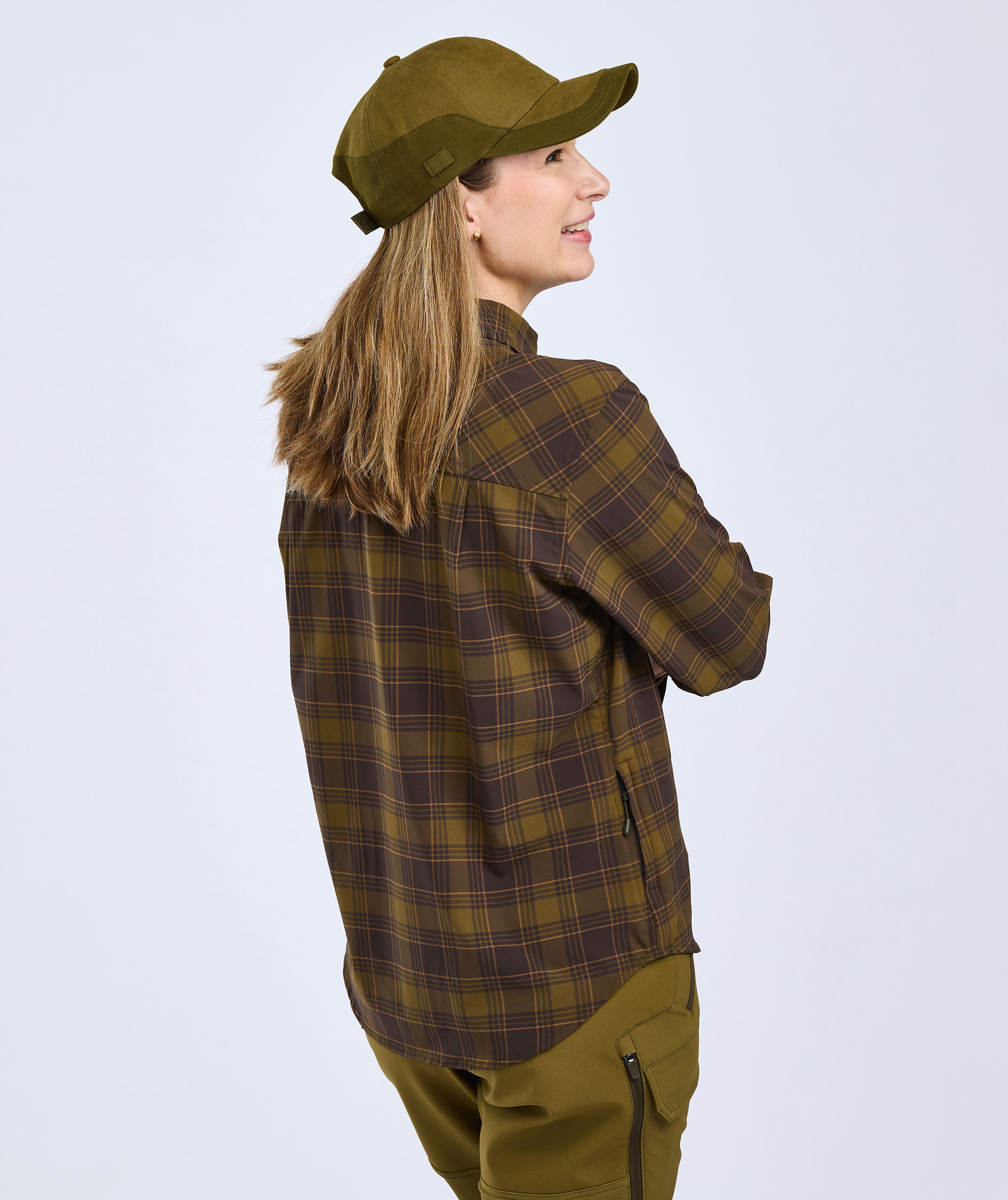 Pinewood Abisko Trekking InsectSafe dameskjorte, Dark Olive/Dark Sandstone, large image number 3