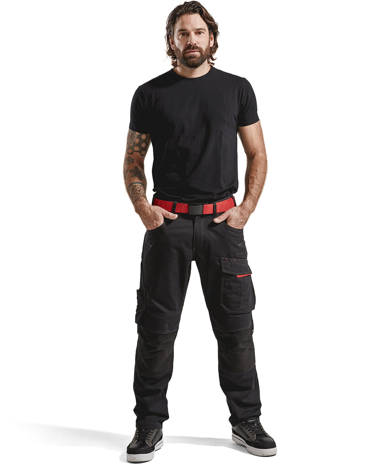 Bl&aring;kl&auml;der Unite work trousers, Black/Red, large image number 1