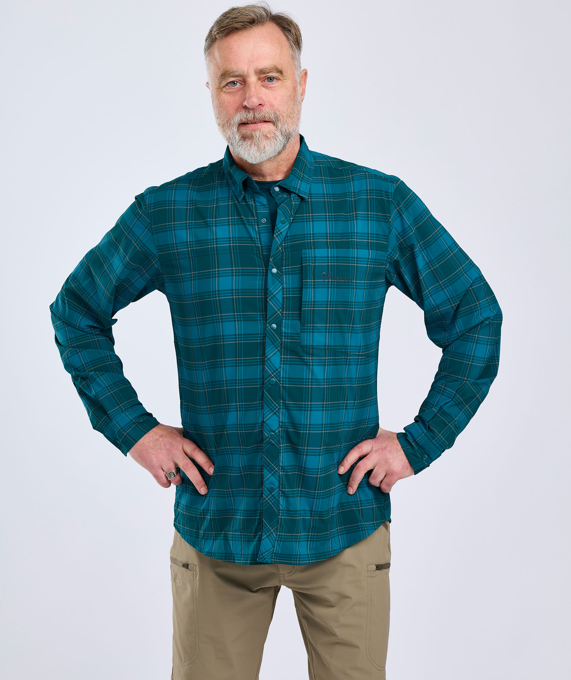 Pinewood Abisko Trekking skjorte, Teal Blue, large image number 3