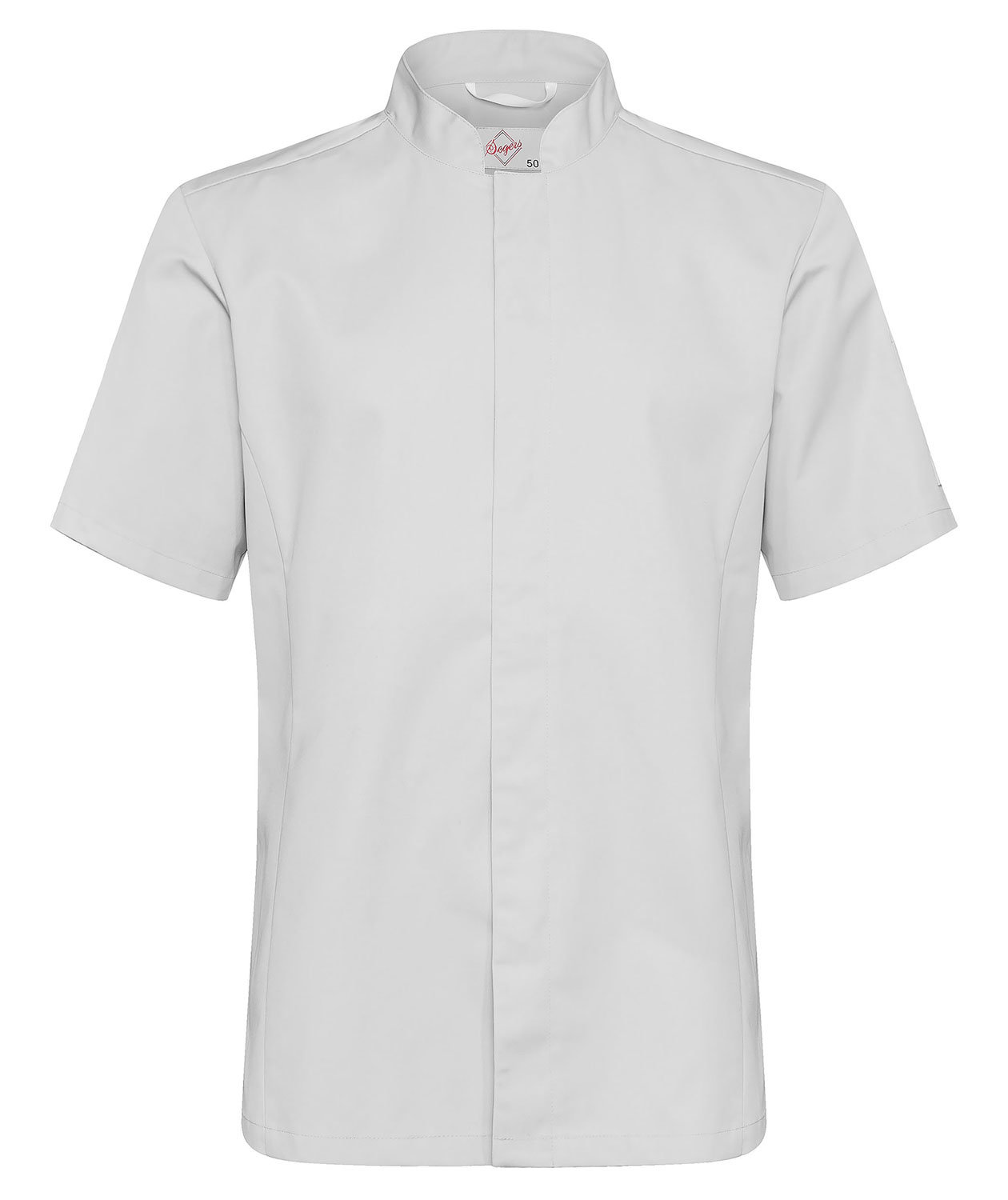 Segers slim fit kort&auml;rmad kockskjorta, Ljusgr&aring;