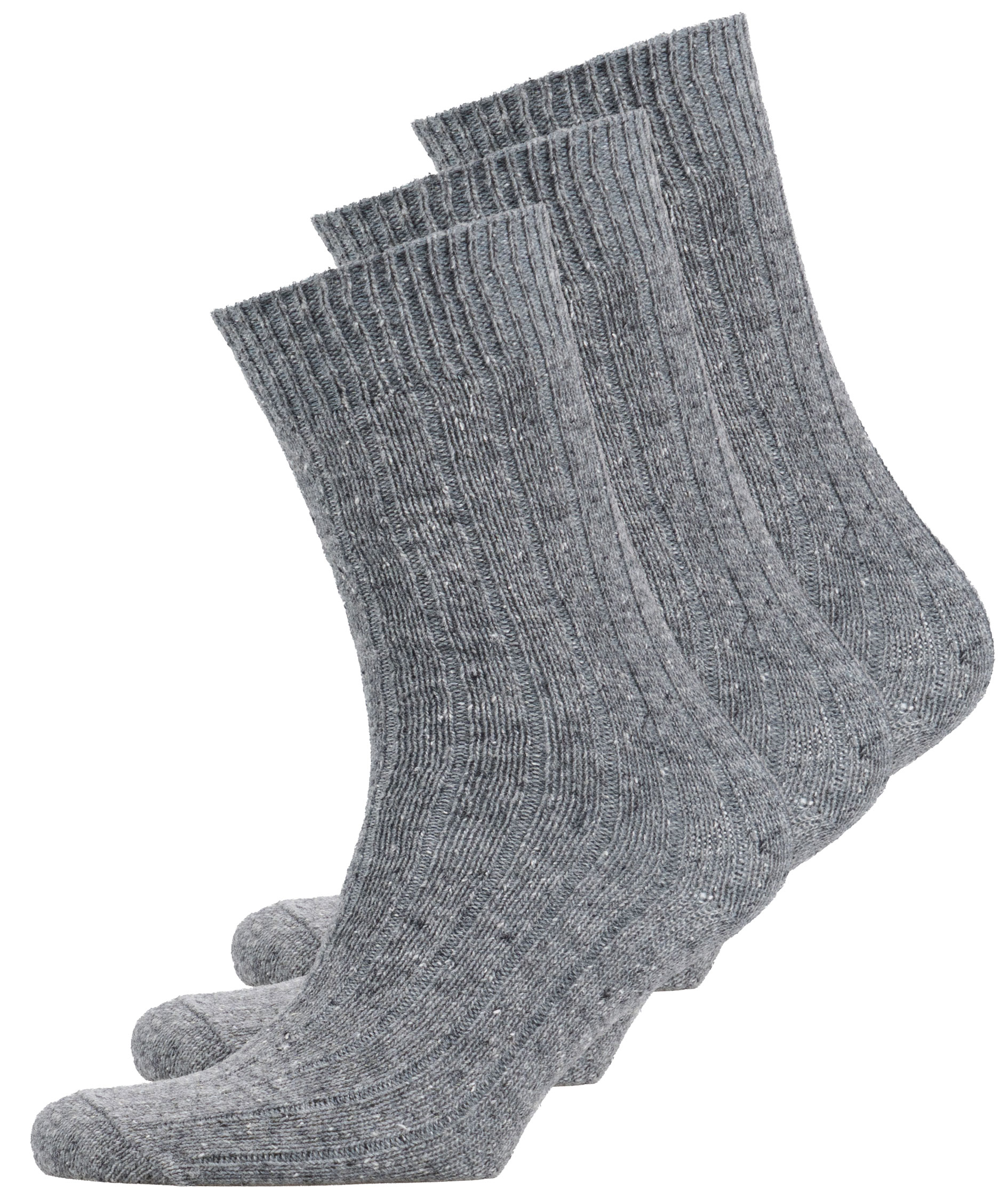 Westborn 3-pack wool socks, Medium Grey Melange