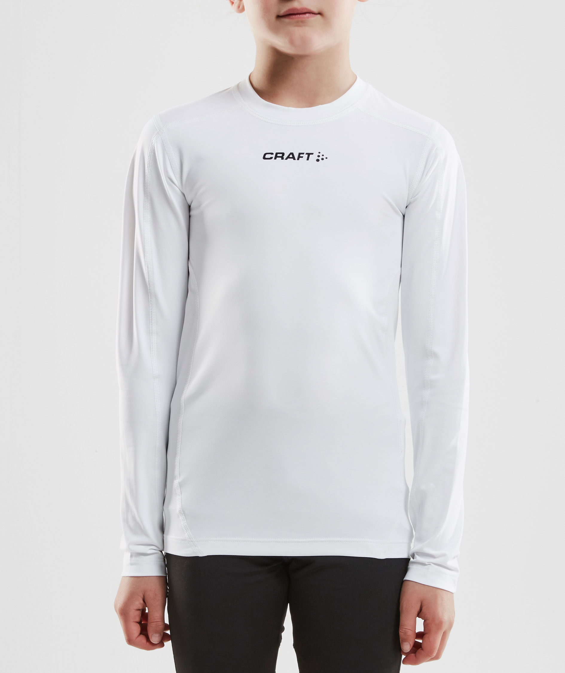Craft Pro Control Compression lang&aelig;rmet T-shirt til b&oslash;rn, White , large image number 1